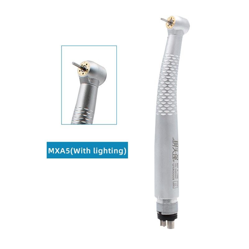 Dental High Speed air Turbine Push Button 4 Holes Handpiece with Led Fiber Optic
