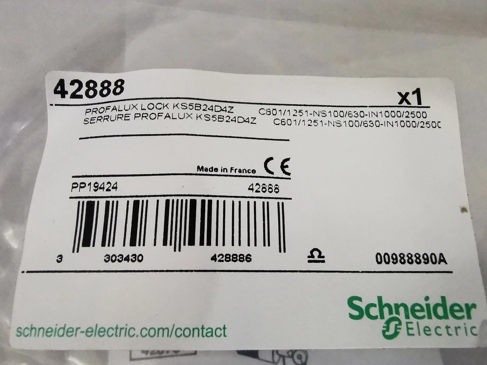 LOT 2PCS SCHNEIDER ELECTRIC PROFALUX LOCK PP19424 New Open Box