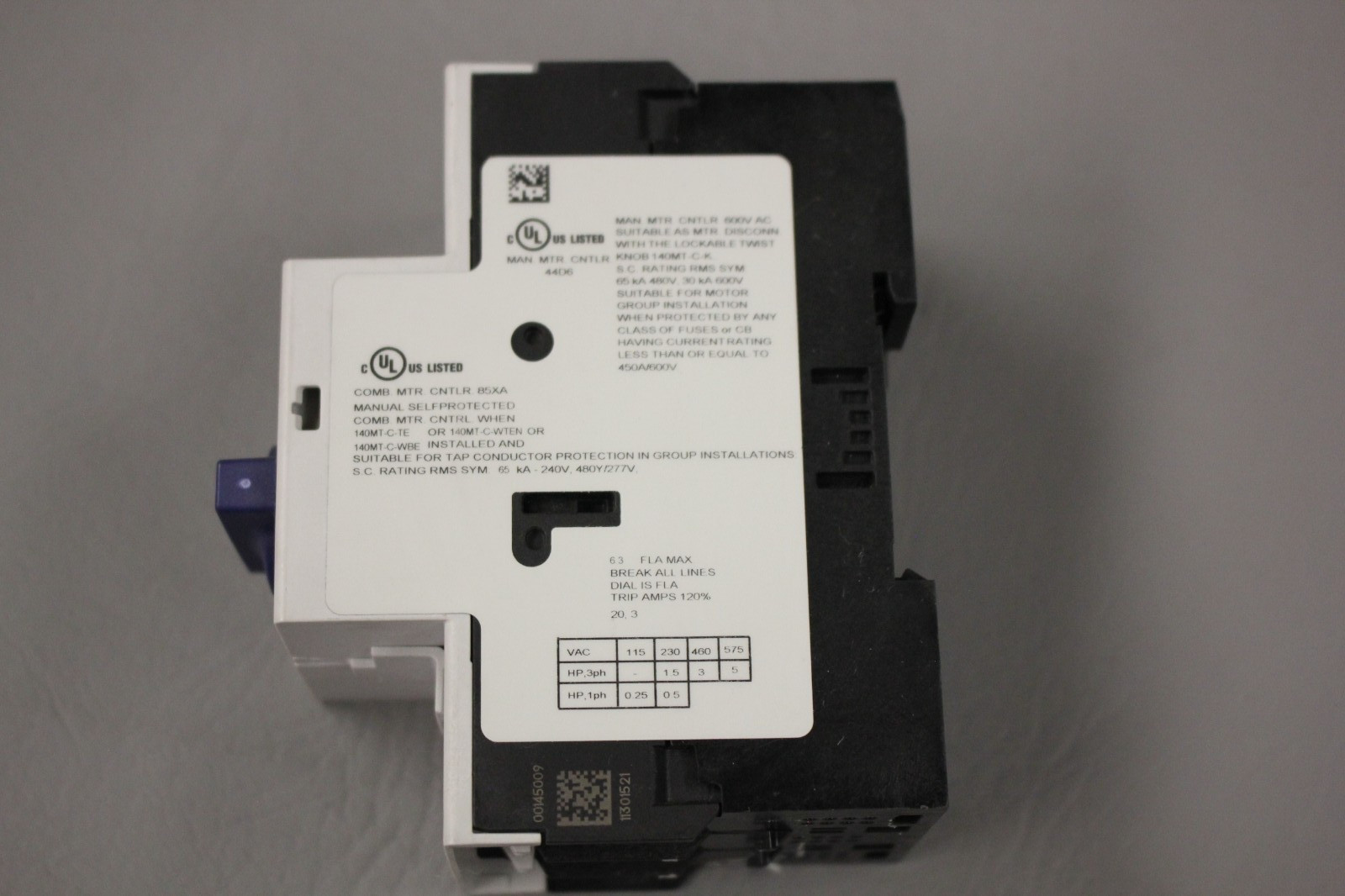 ALLEN BRADLEY 140MT-C3E-B63 MOTOR STARTER CIRCUIT BREAKER