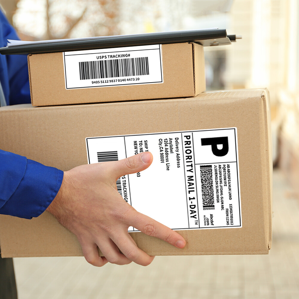 500 4″x6″ Fanfold Direct Thermal Shipping Labels for Zebra and Rollo Printers