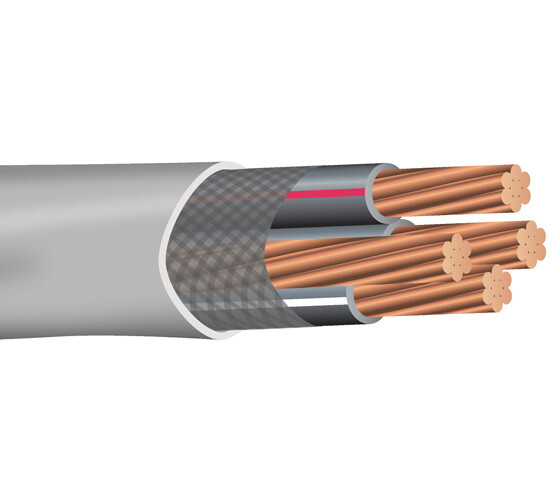 3-3-3-5 Copper SER Service Entrance Cable Gray PVC Jacket (115 Amp) 600V
