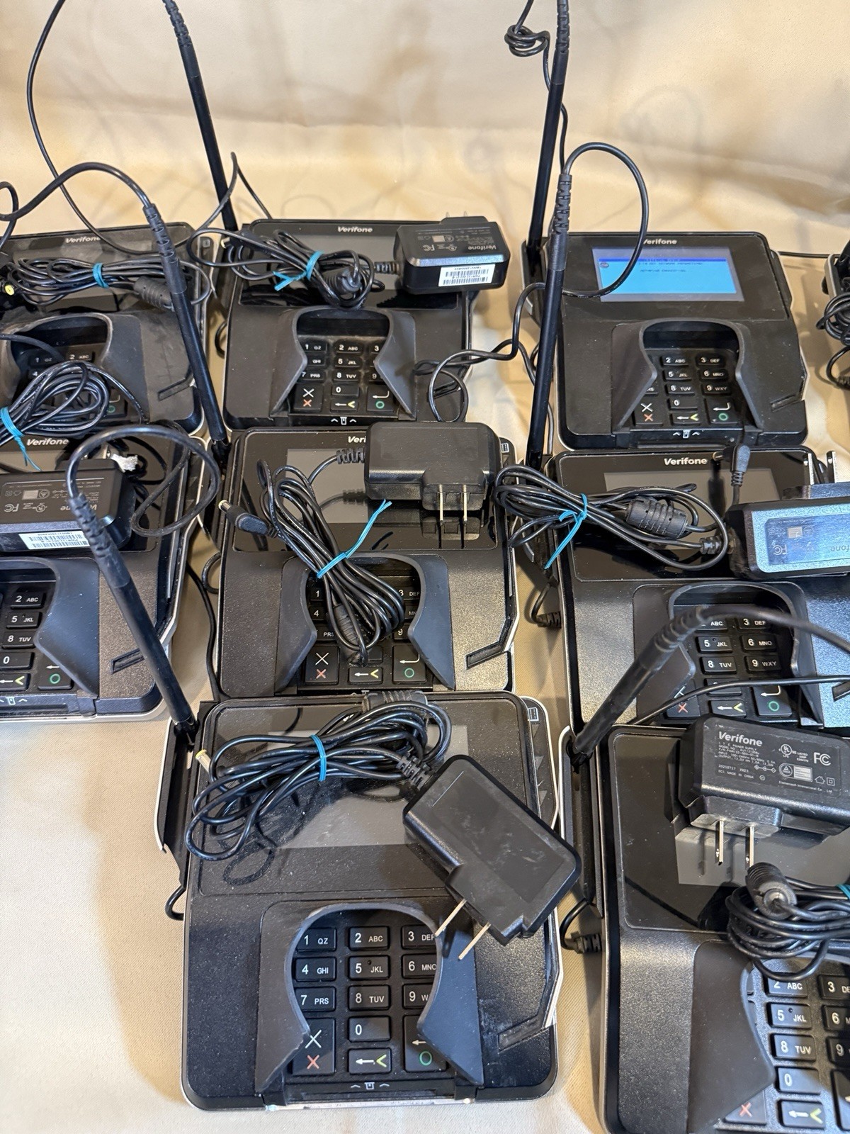Verifone MX915 Credit Card Terminals W Power Cord Lot of 10 Power Tested AS IS
