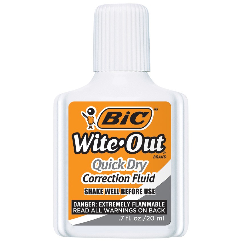 BIC Wite-Out Brand Quick Dry Correction Fluid, 20 ml Bottles, 12-Count