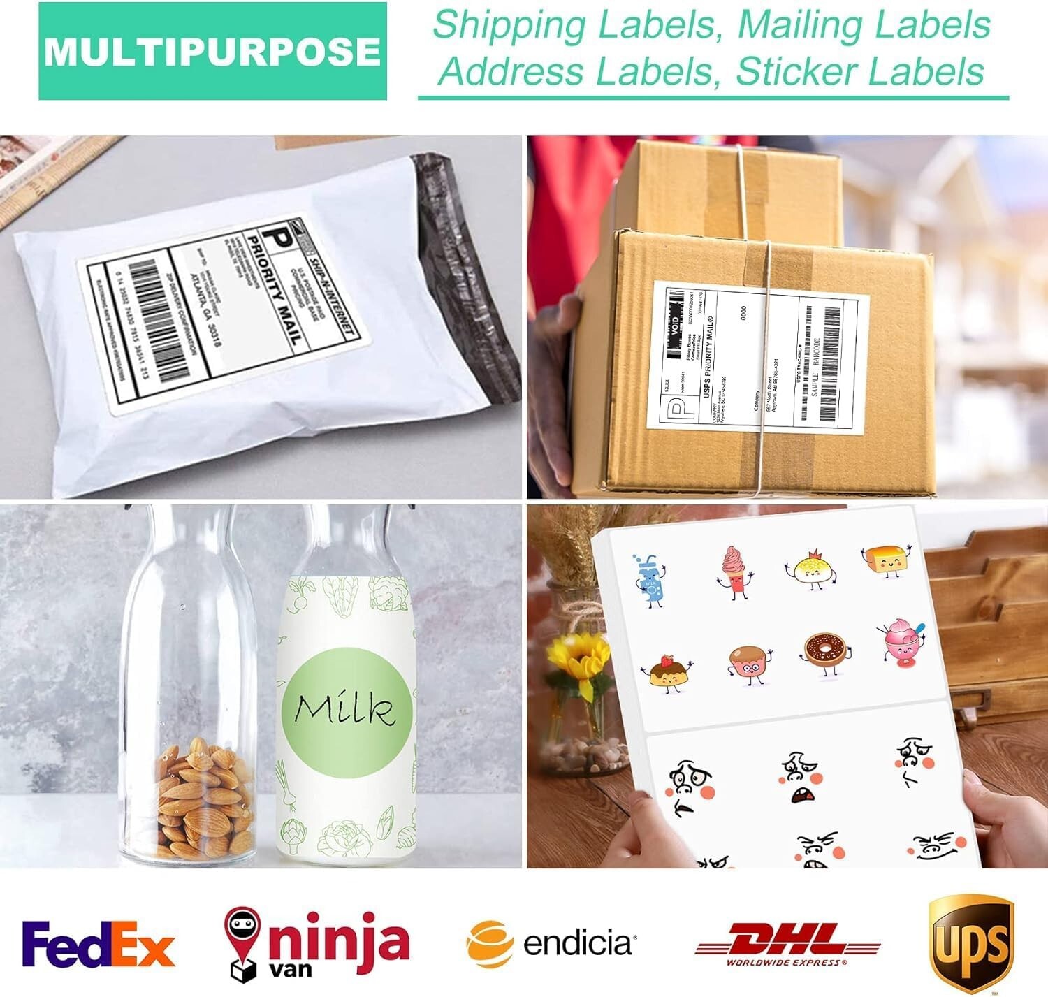 8.5″x5.5″ Shipping Labels Half Sheet Self Adhesive 2 Per Sheet Laser Inkjet 2 UP