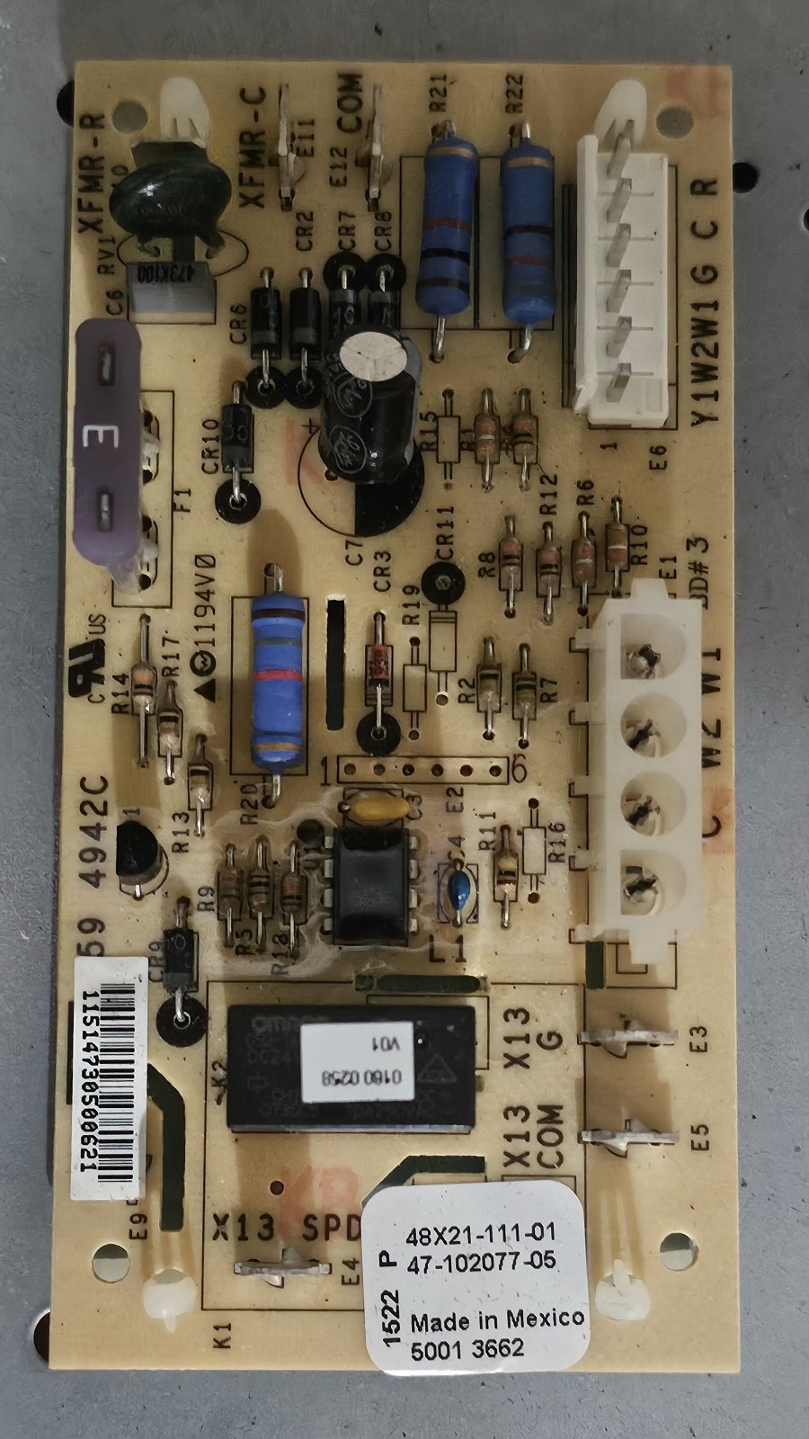 Rheem Ruud Emerson 48X21-111-01 X13 Blower Fan Control Board 47-102077-05