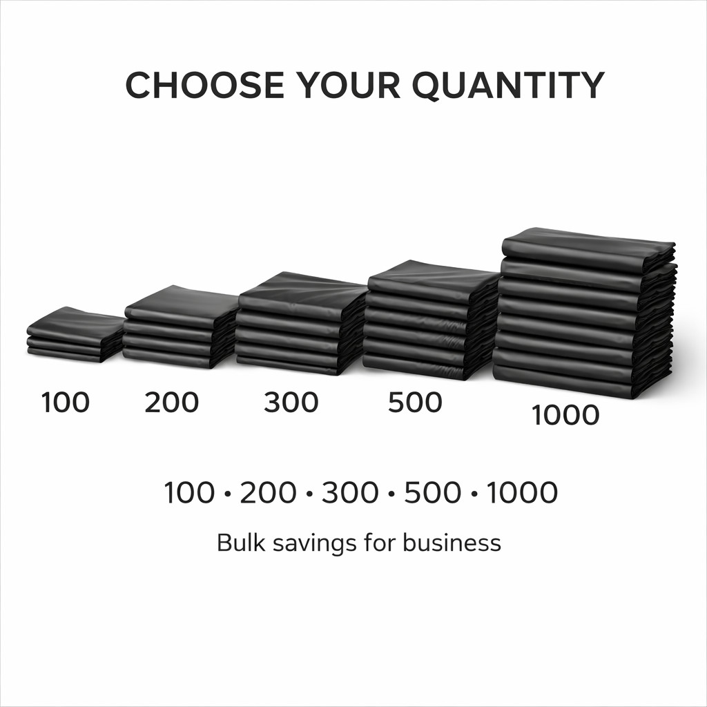 Bags 1/6 Large 21 x 6.5 x 11.5 BLACK T-Shirt Plastic Grocery Shopping Bags