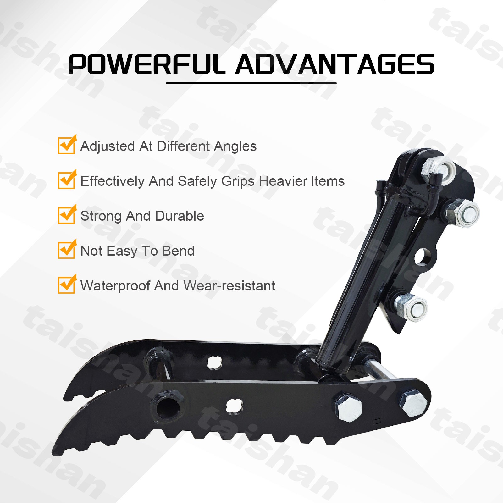 L-Shaped Bracket Hydraulic Thumb Clip For Mini Excavators Attachments 3-Holes