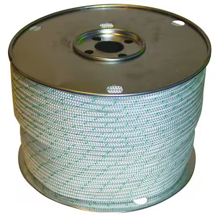 Zoro Select 660240-00600-007 Rope, 600Ft, Wht/Grn Tracer, 1850Lb, Polystr,