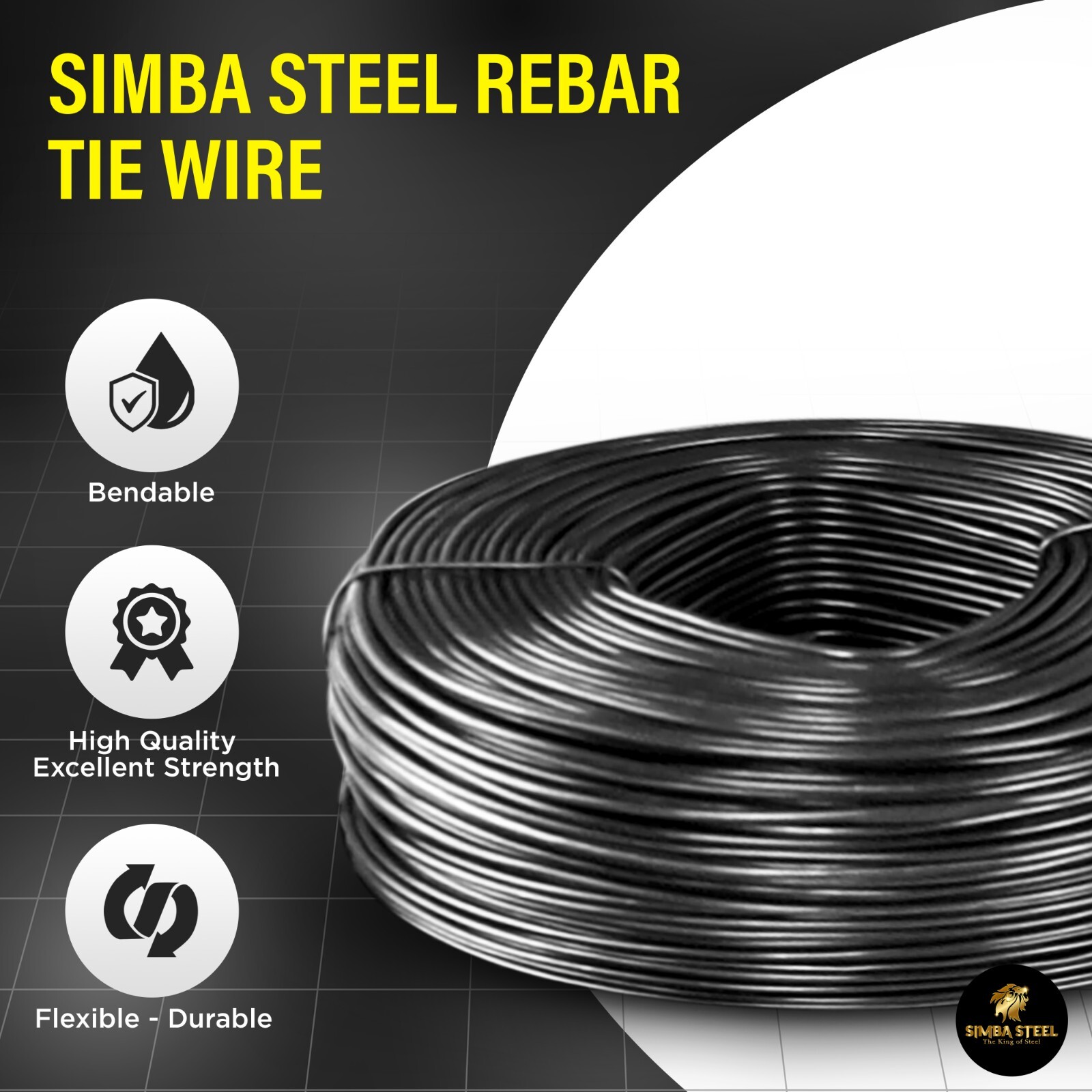 ReBar Tie Wire, 16 Gage Black Soft Annealed, 3.5lb Rolls 1 – 100 Qty SIMBA STEEL