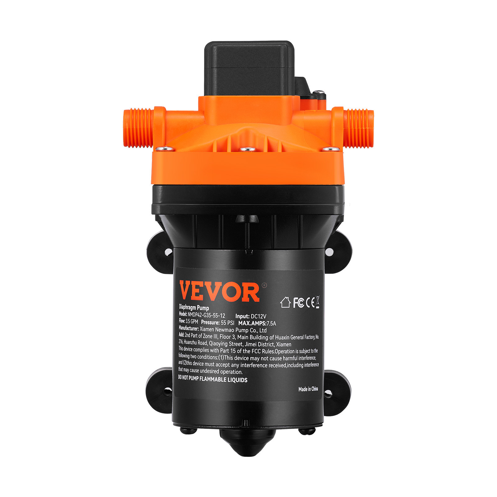 12V Water Pressure Diaphragm Pump Self-Priming Pump 55 PSI 3.5 GPM Boat RV
