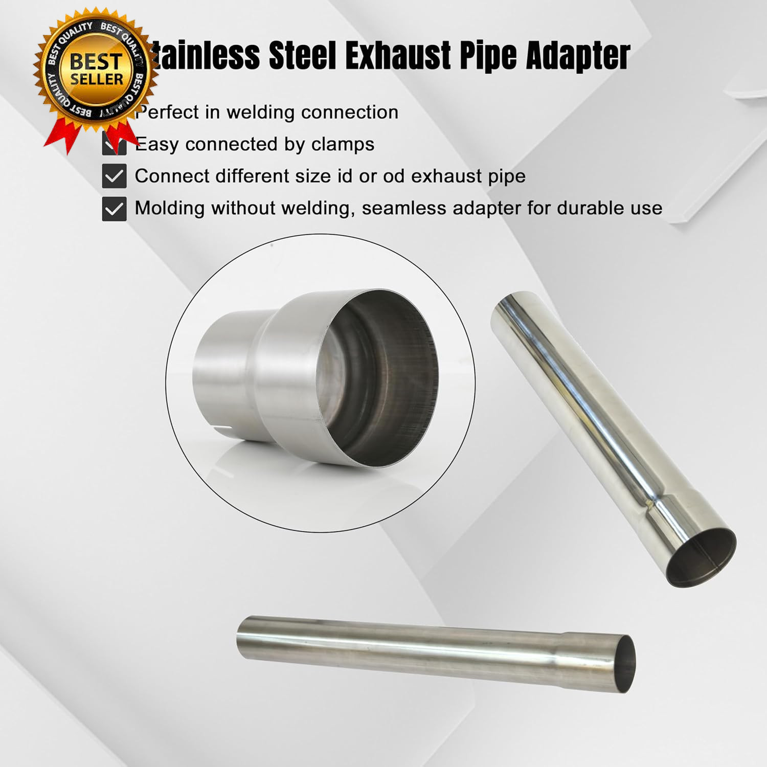 Universal T304 Stainless ID 4 Inch to OD 5 Inch Exhaust Adapter Reducer…