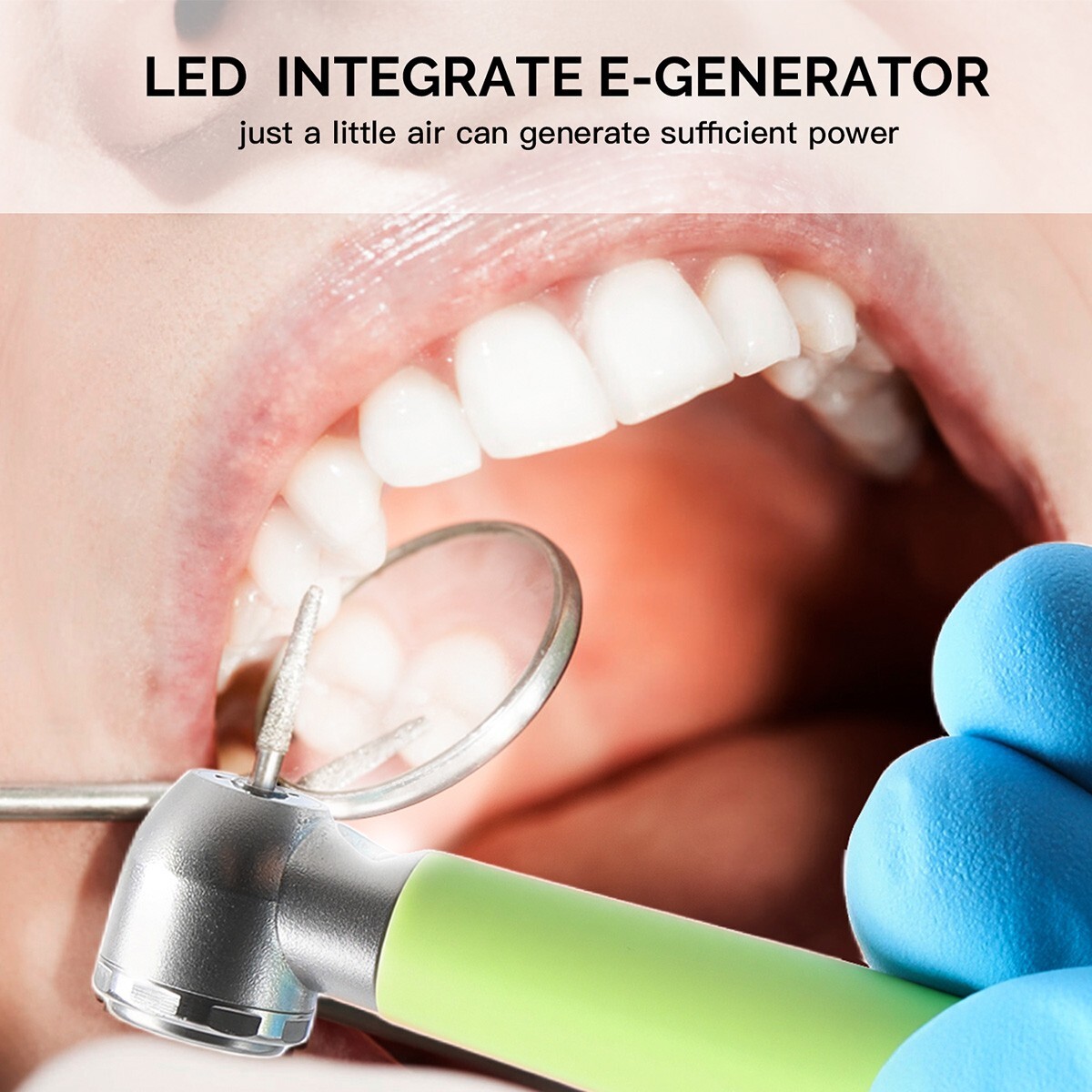 AZDENT Dental E-generator LED High Speed Handpiece Plastic 3 Water Spray 4Hole