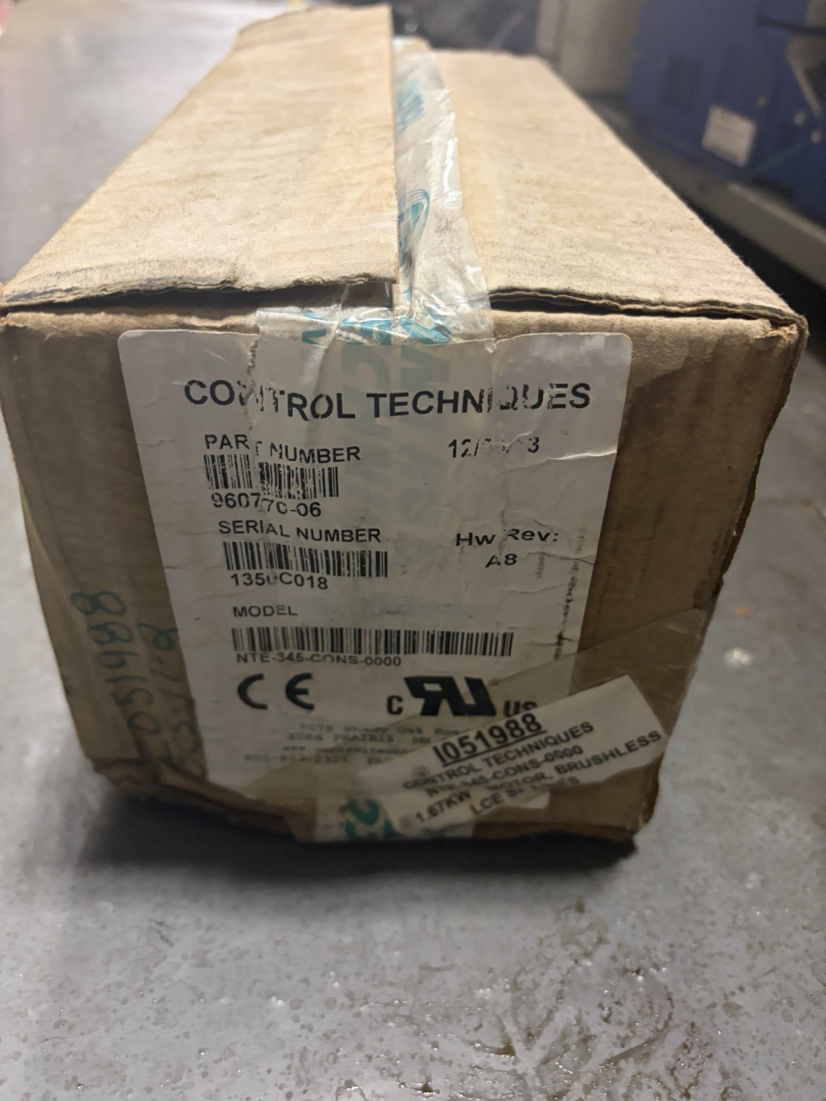 NEW Control Techniques NTE-345-CONS-0000 Motor 1.67kw