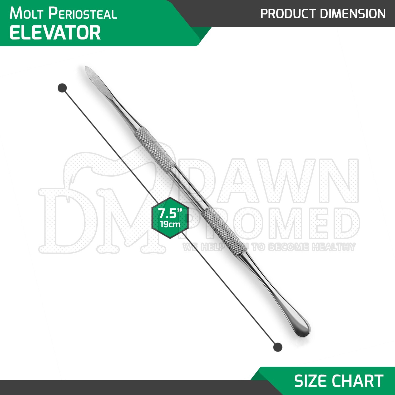 3 Pcs Molt Periosteal Elevator #9 Double Ended Allen Dental Instrument German Gr