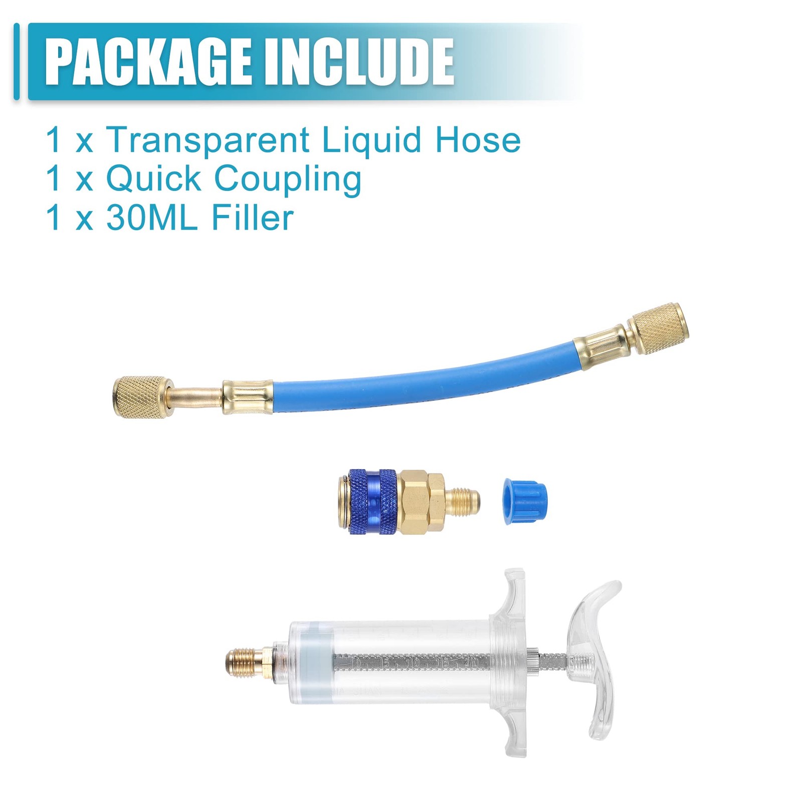 X AUTOHAUX Oil and Dye Injectors Kit 30ml/1 Oz Hand Push Compressor Manual AC