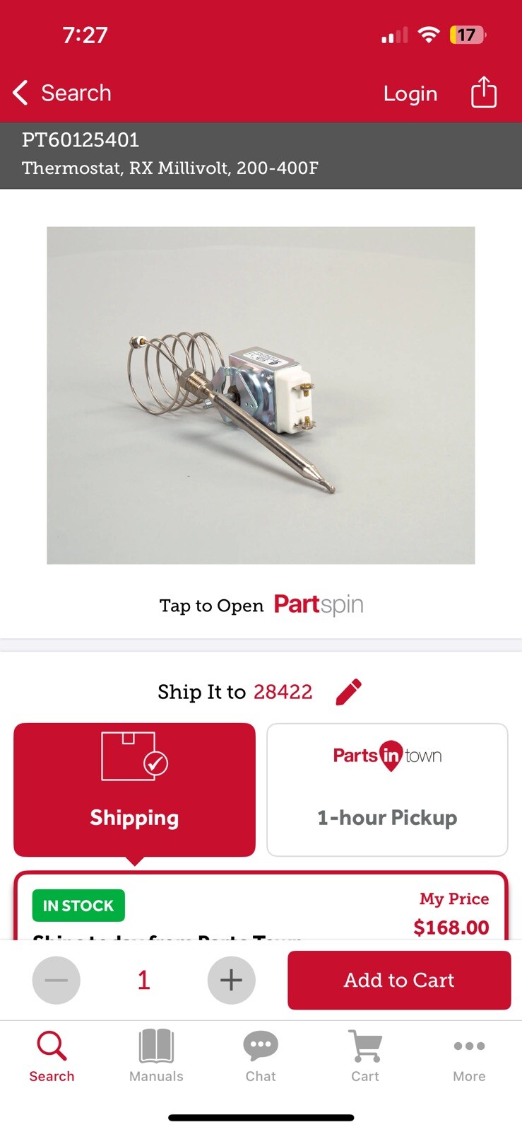 PT60125401 Pitco Thermostat Millivolt. (Models it fits in pictures) Have 2.