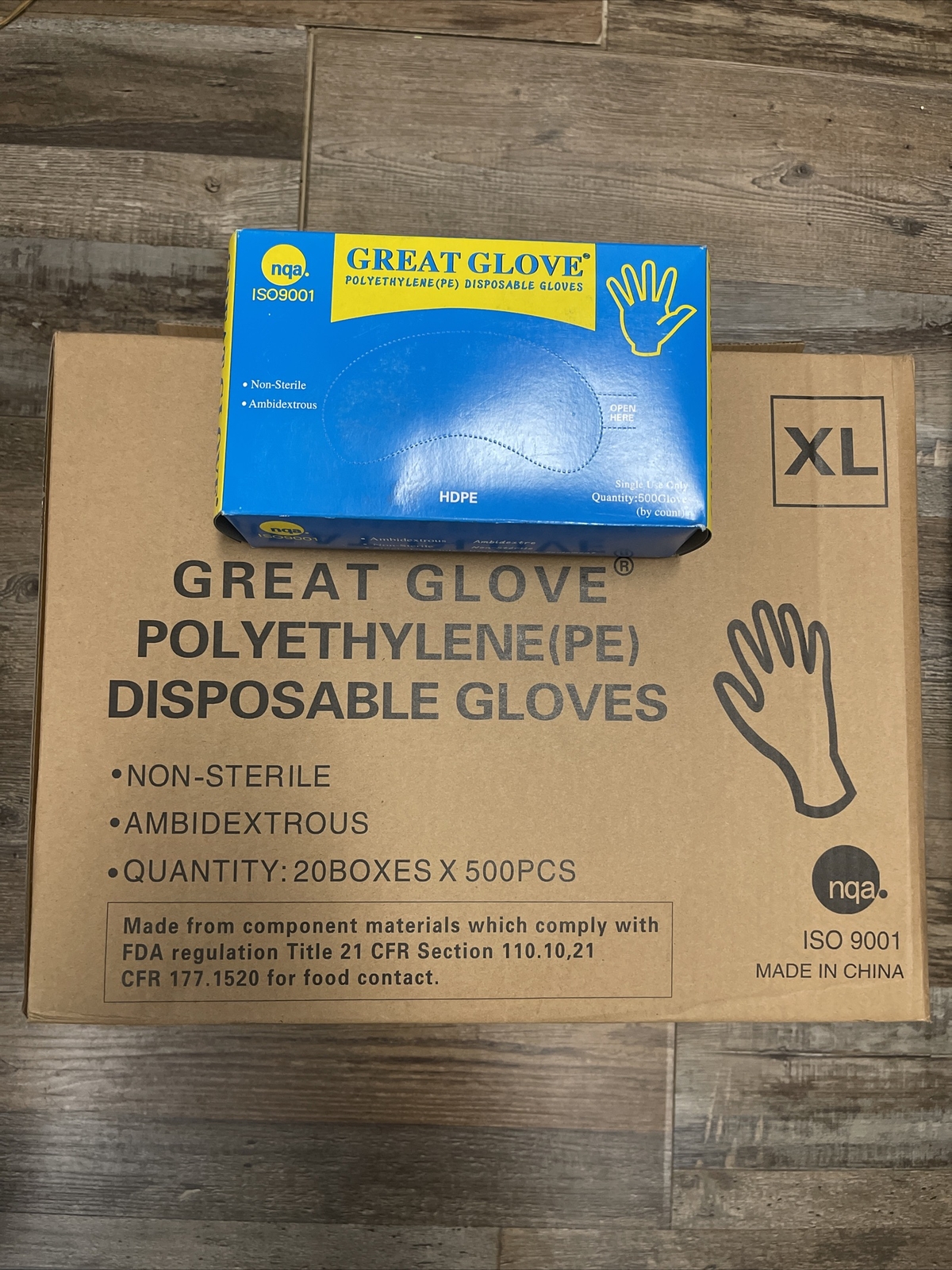 Great Gloves Polyethylene Gloves (PE) XL Disposable Food Grade 10,000 PCS