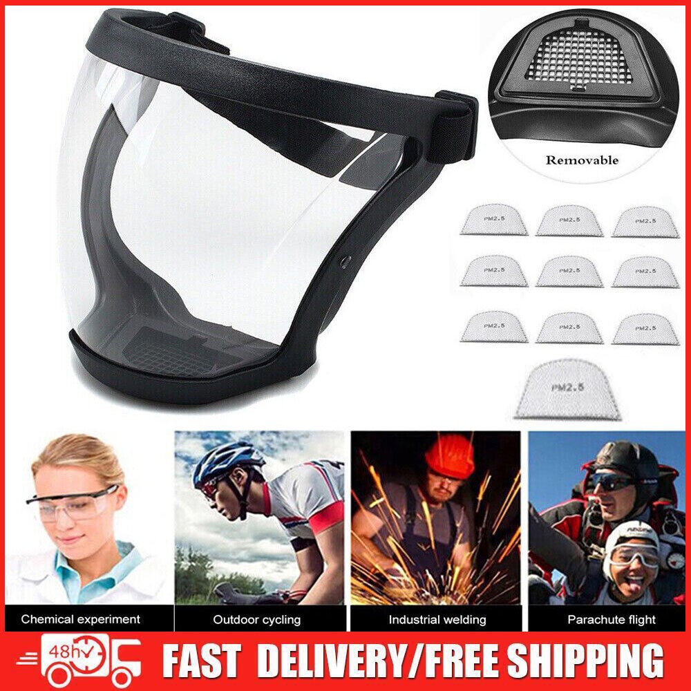 Full Face Super Protective Mask Anti-fog Shield Safety Transparent Head Cover