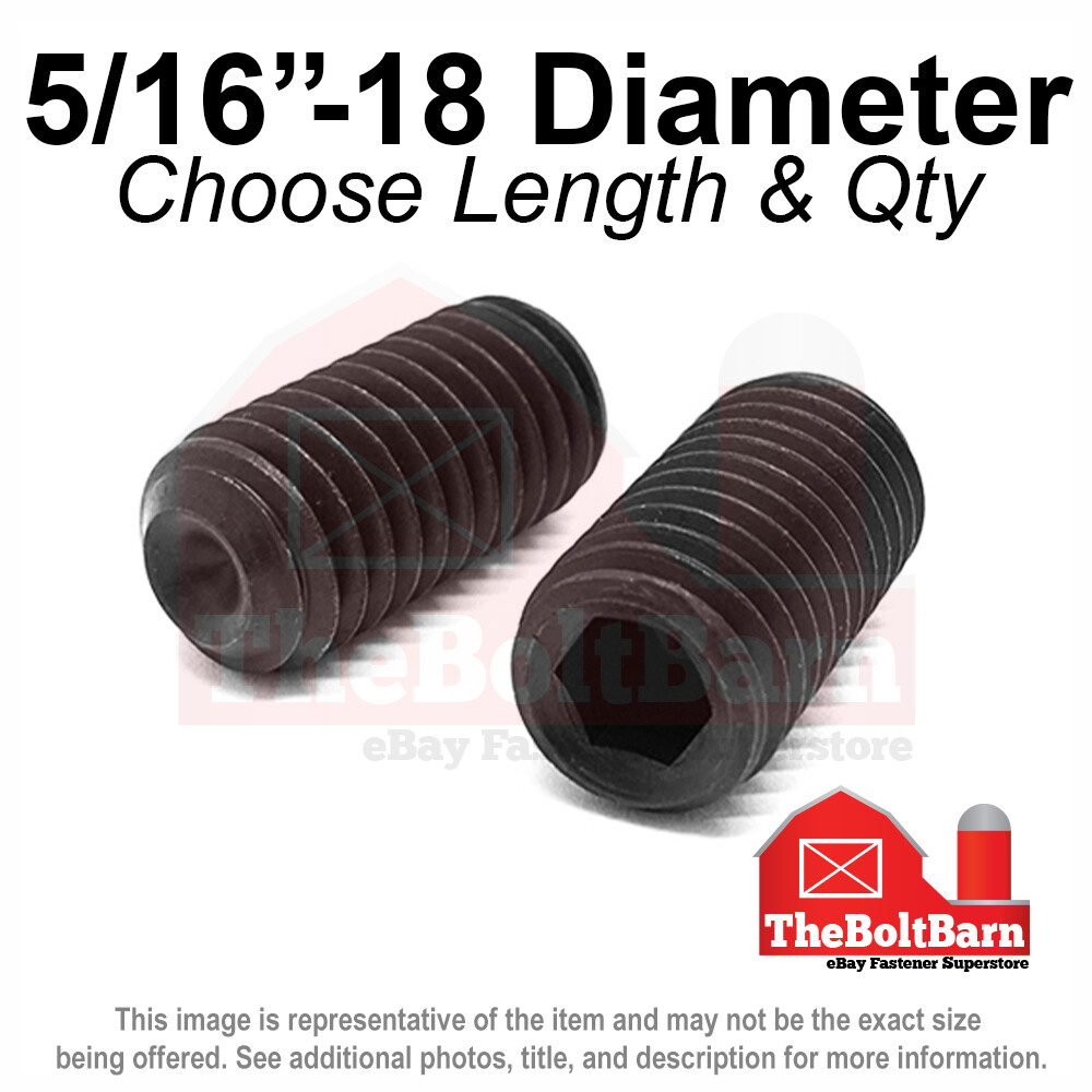 5/16″-18 Alloy Cup Point Allen Socket Set Screw Coarse Black Oxide (Pick Size)