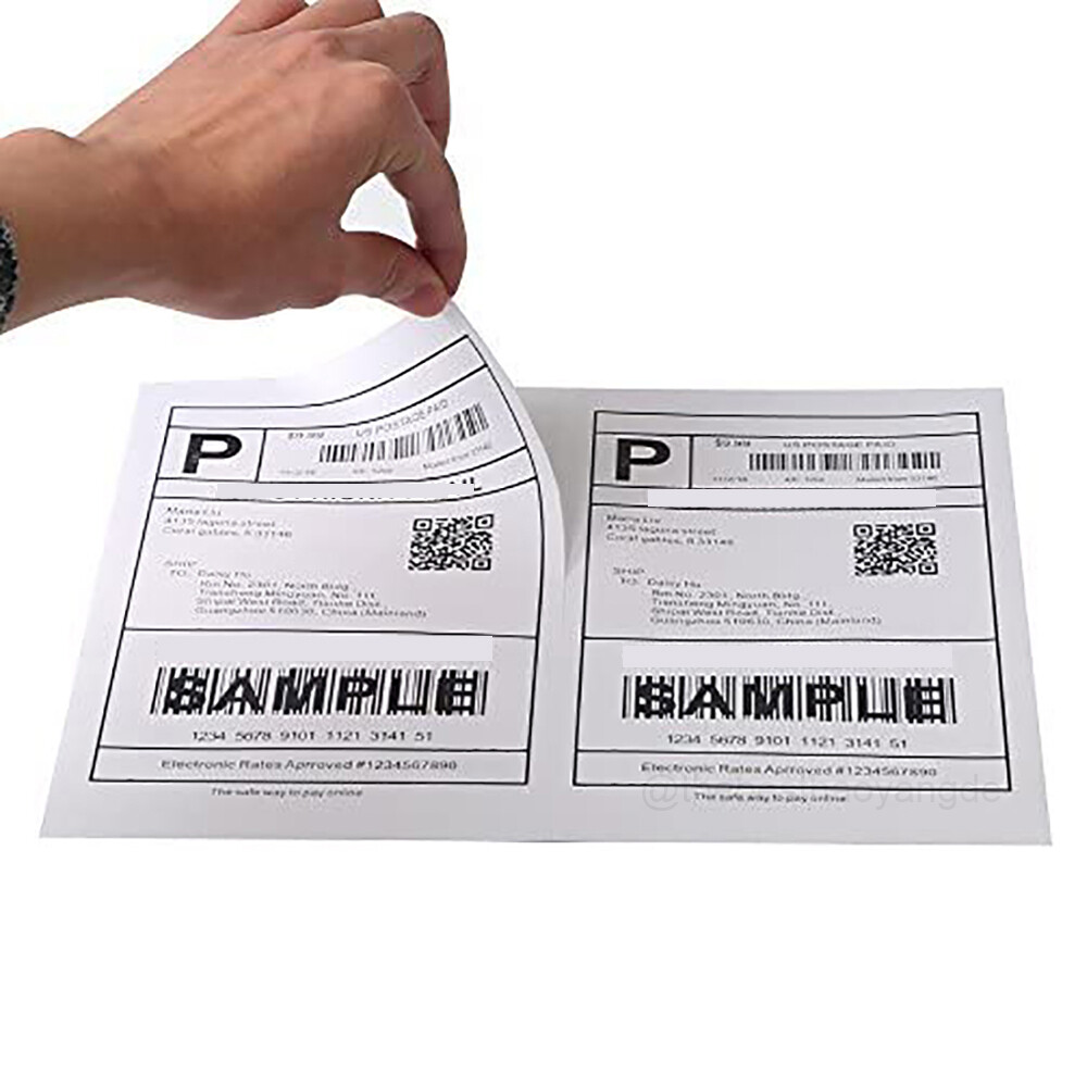 50-20000 Shipping Labels 8.5″ x 5.5″ Half Sheets Blank Self Adhesive 2 Per Sheet