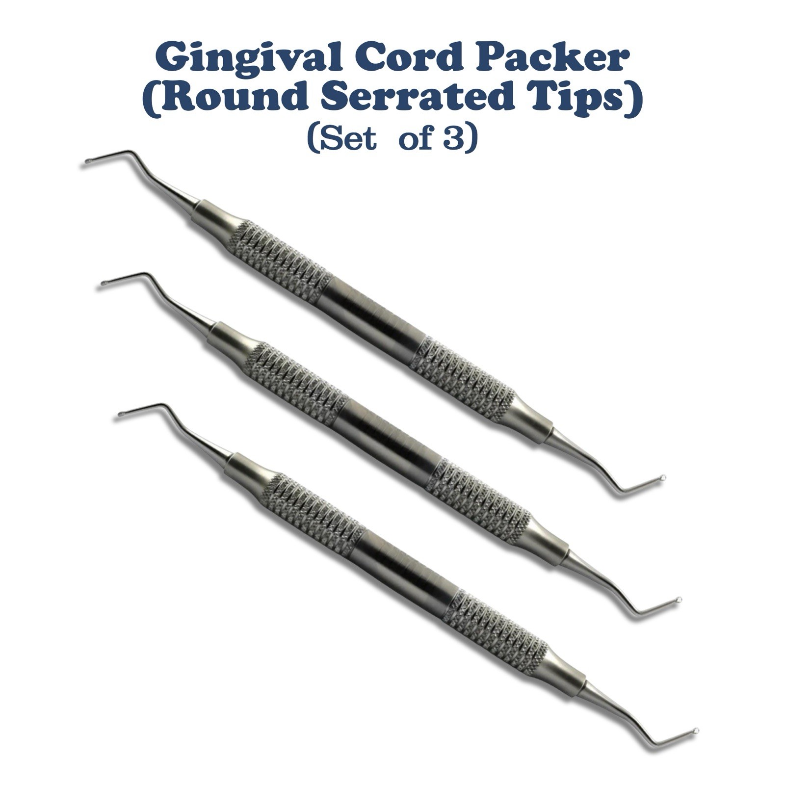 3 PCs Dental Cord Packer Small Tip Gingival Atraumatic Retraction Instruments