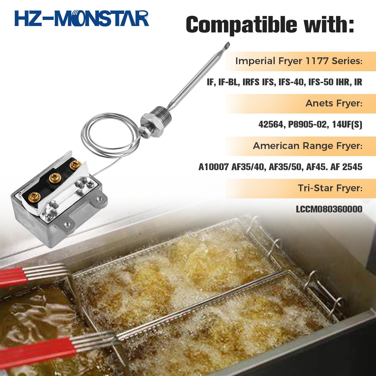 HZMONSTAR 1177 High Limit Fryer Switch Safety, LCCM080360000 Thermostat High …
