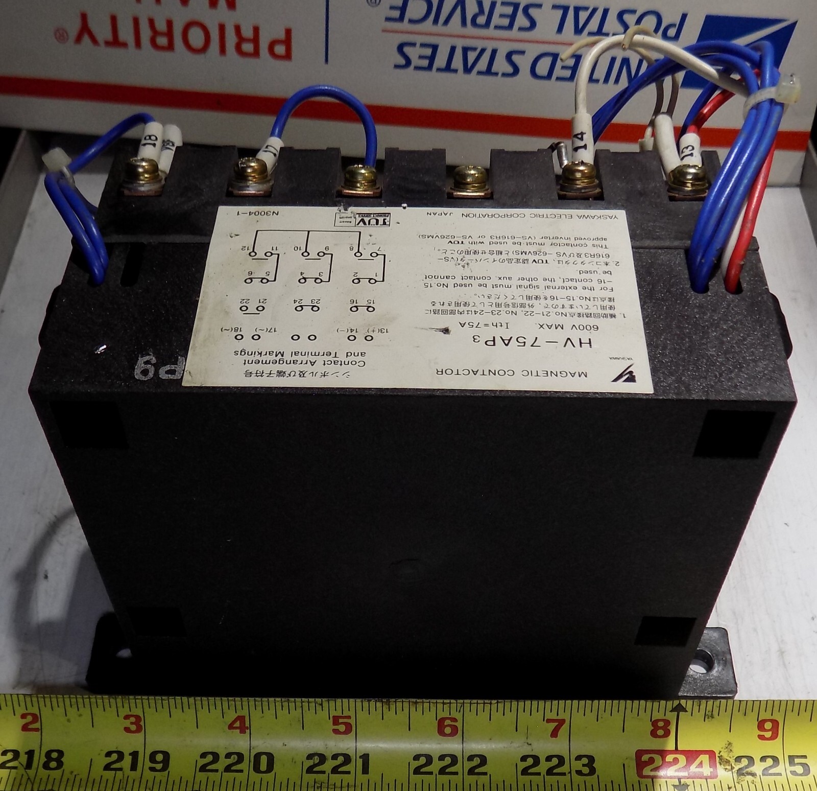 YASKAWA YASNAC HV-75AP3 magnetic contactor 600V Max Ith=75A