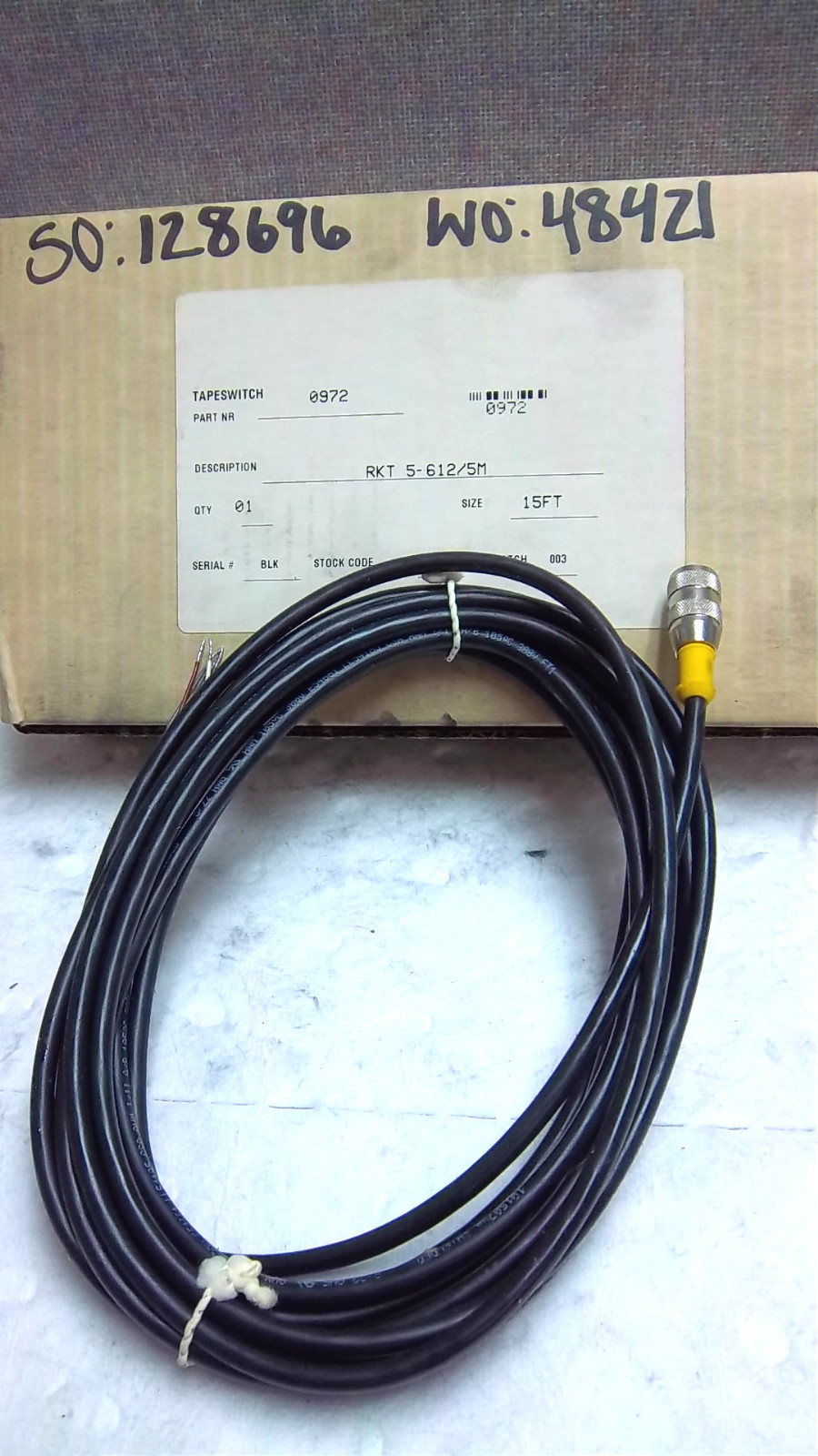 LUMBERG BLACK CORDSET RKT 5-612/5M 15FT NEW RKT56125M