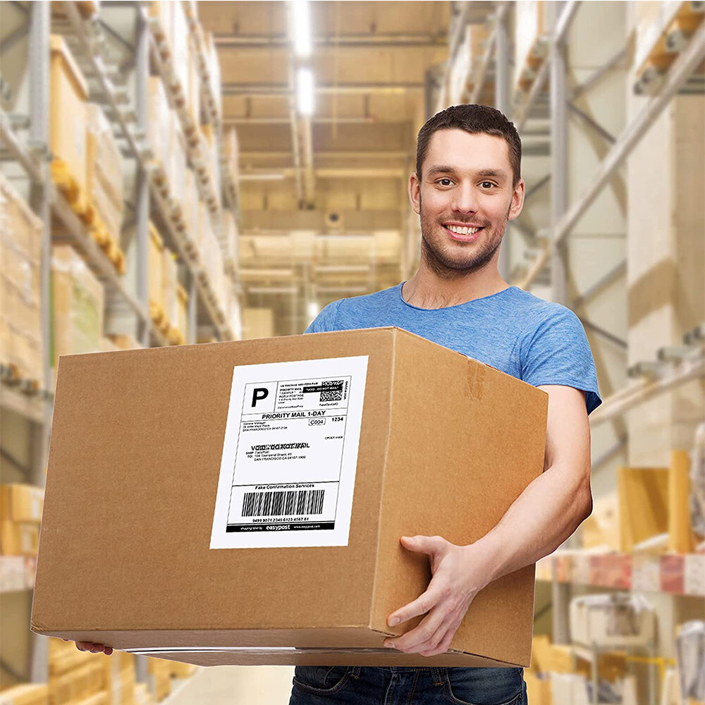 8000 Premium 8.5″ X 5.5″ Half Sheet Self Adhesive Shipping Labels 2 Per Sheet