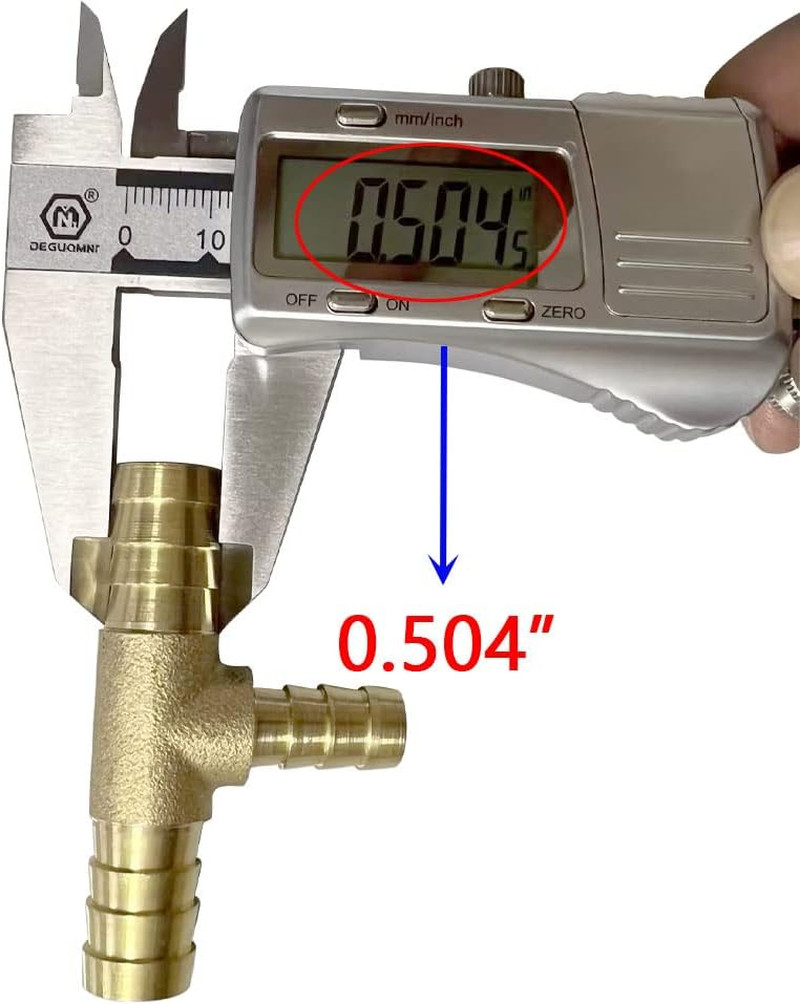 Metalwork Brass Reducing Hose Barb Tee 1/2″ Barbed X 3/8″ Barbed X 1/2″ Barbed R