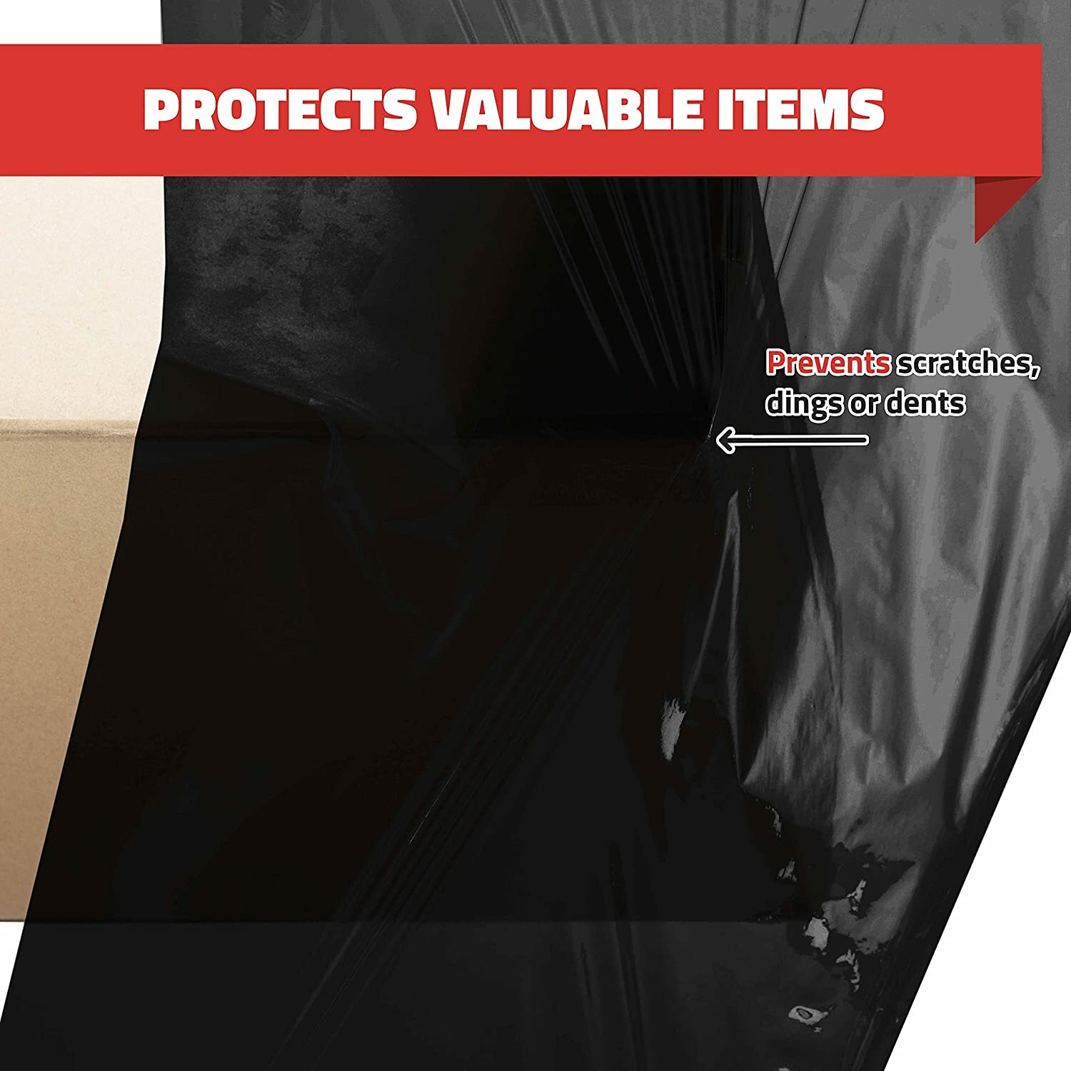 80 GAUGE – 4 Rolls Black Shrink Wrap Stretch Film 18″ X 1000′ Total 4000 FT