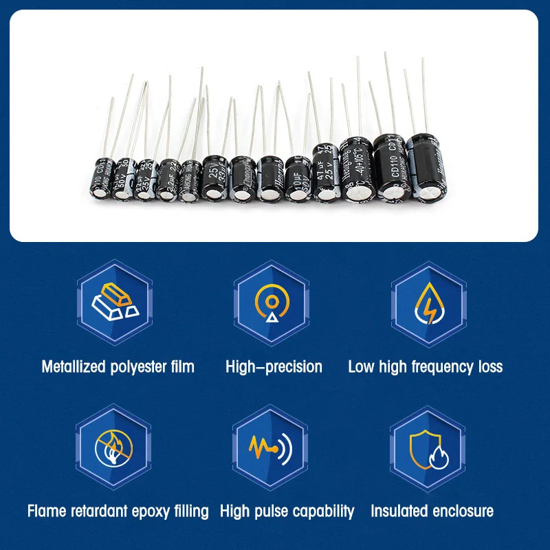 120pcs Electrolytic Capacitors Kit Assorted 12 Values 1UF-470UF 16V 25V 50V US