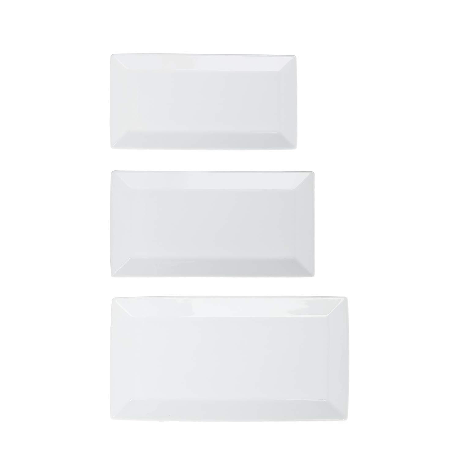 Retailer Basics 3-Piece Porcelain Party Platter Appetizer Dinner Dessert Set