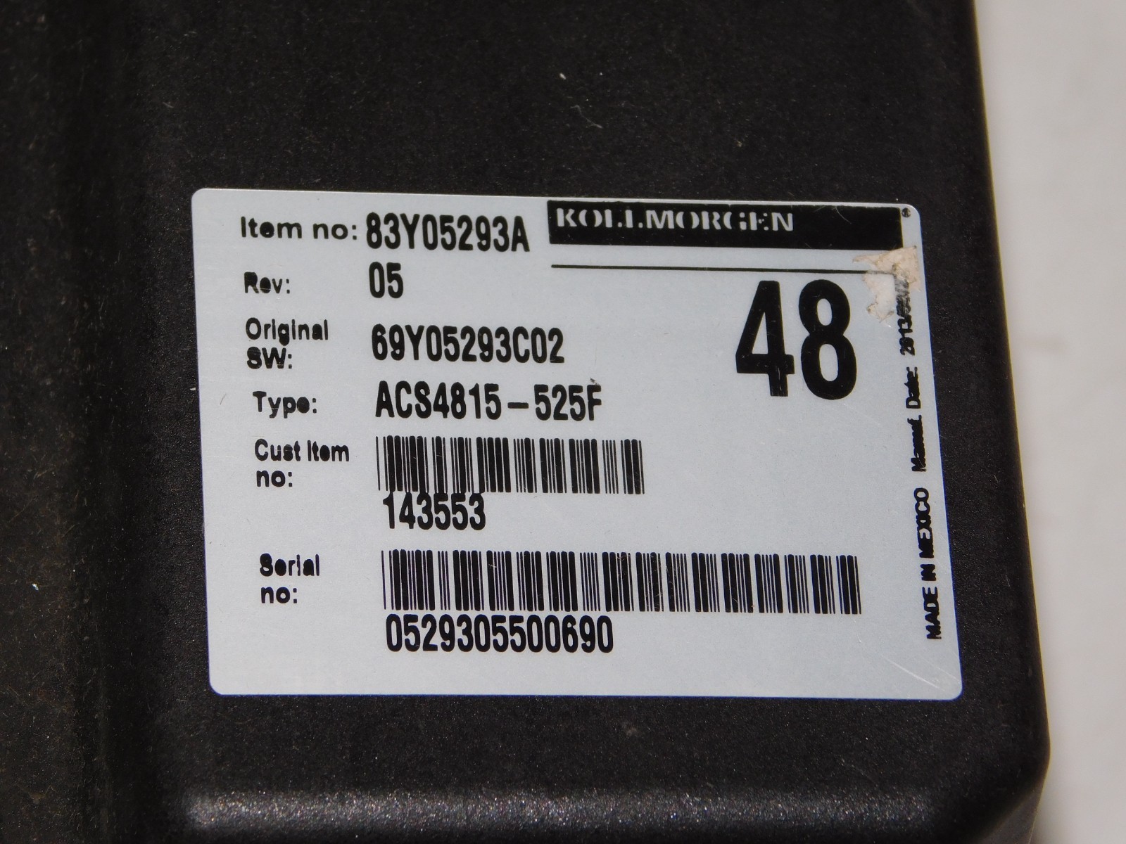 Kollmorgen ACS4815-525F Danaher 83Y05293A AC SuperDrive Motor Controller Module