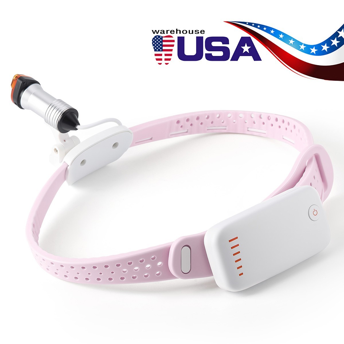 5W Dental LED Surgical Headlight Headband Headlamp Wireless Light Filter Pink