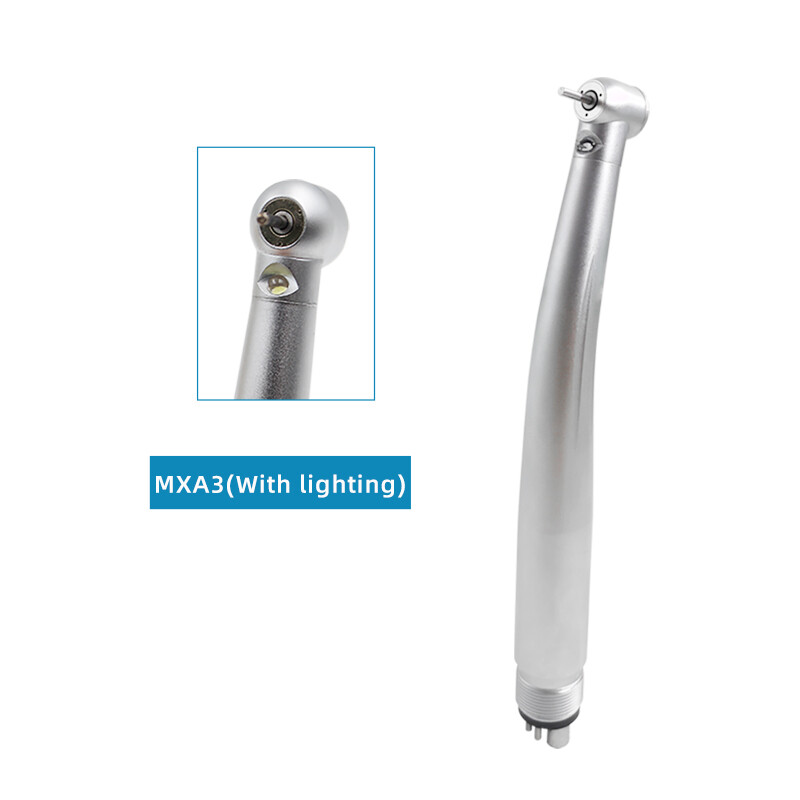 Dental High Speed air Turbine Push Button 4 Holes Handpiece with Led Fiber Optic