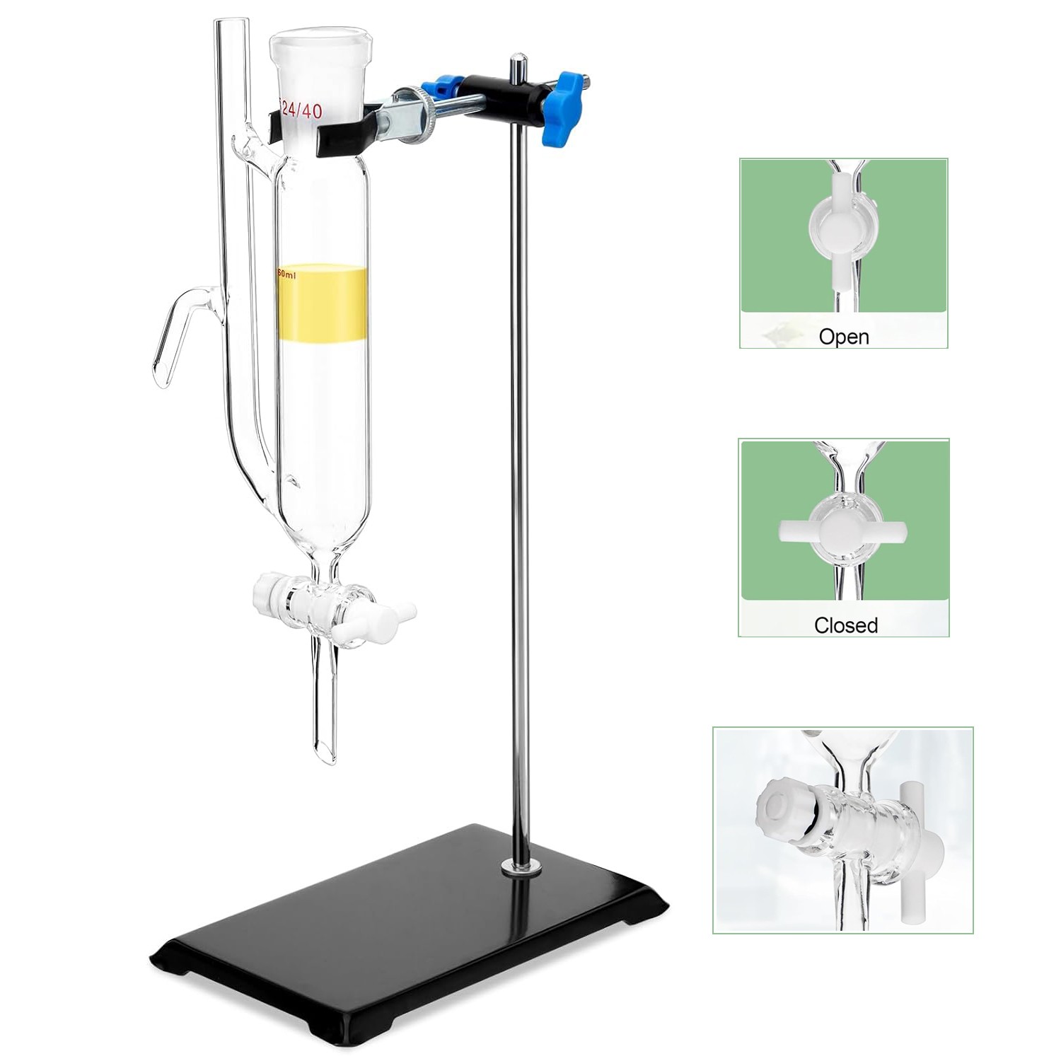 60ml Glass Water Oil Receiver Separator for Distillation Essential Oil 24/40