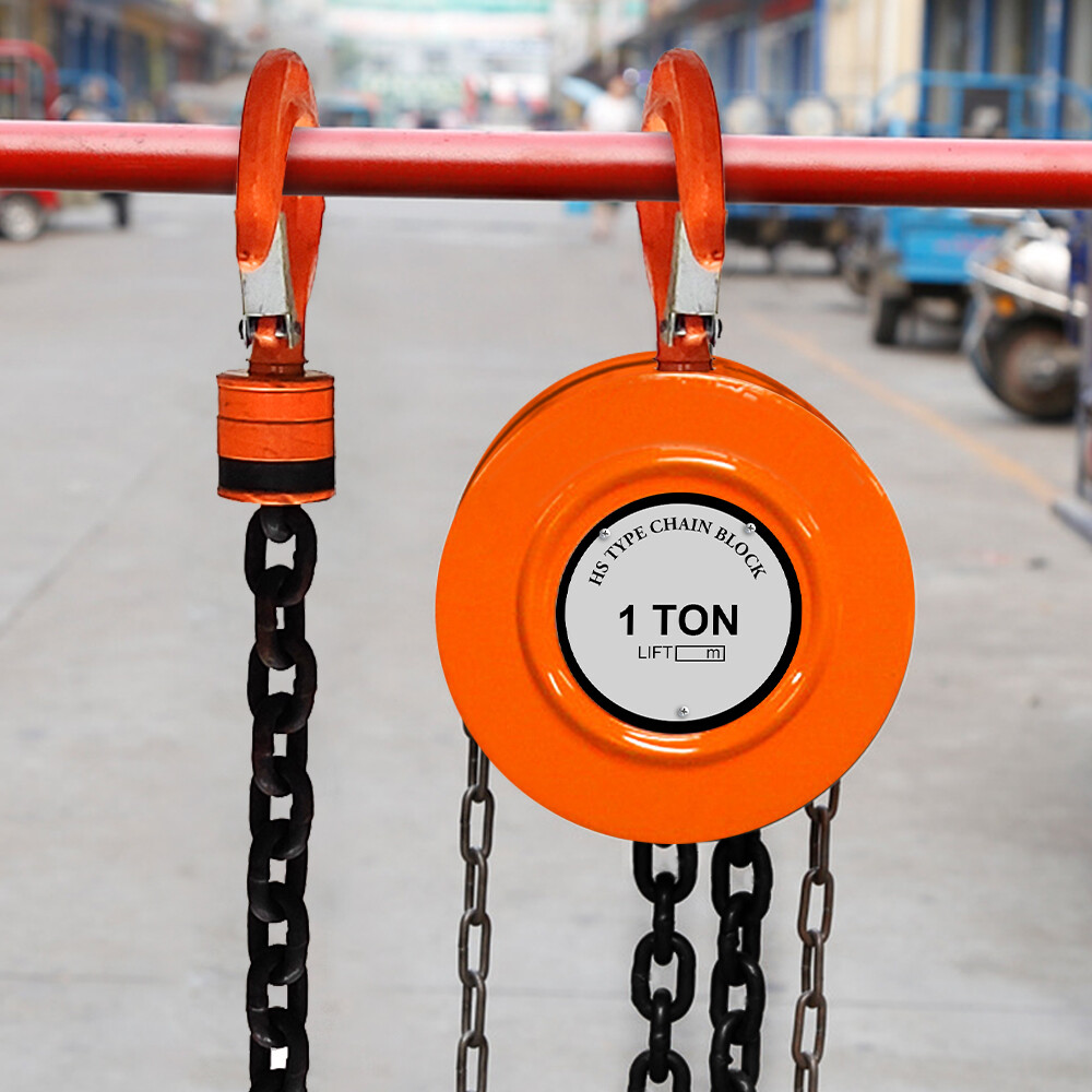 1 Ton Chain Puller Block Fall Chain Lift Hoist Hand Tools 5M 15ft Chain w/Hook
