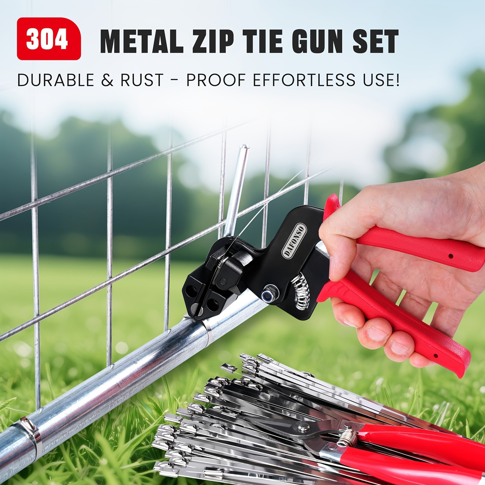 150 PCS Metal Zip Ties & Stainless Steel Cable Tie Gun Heavy Duty Tool Set⭕️
