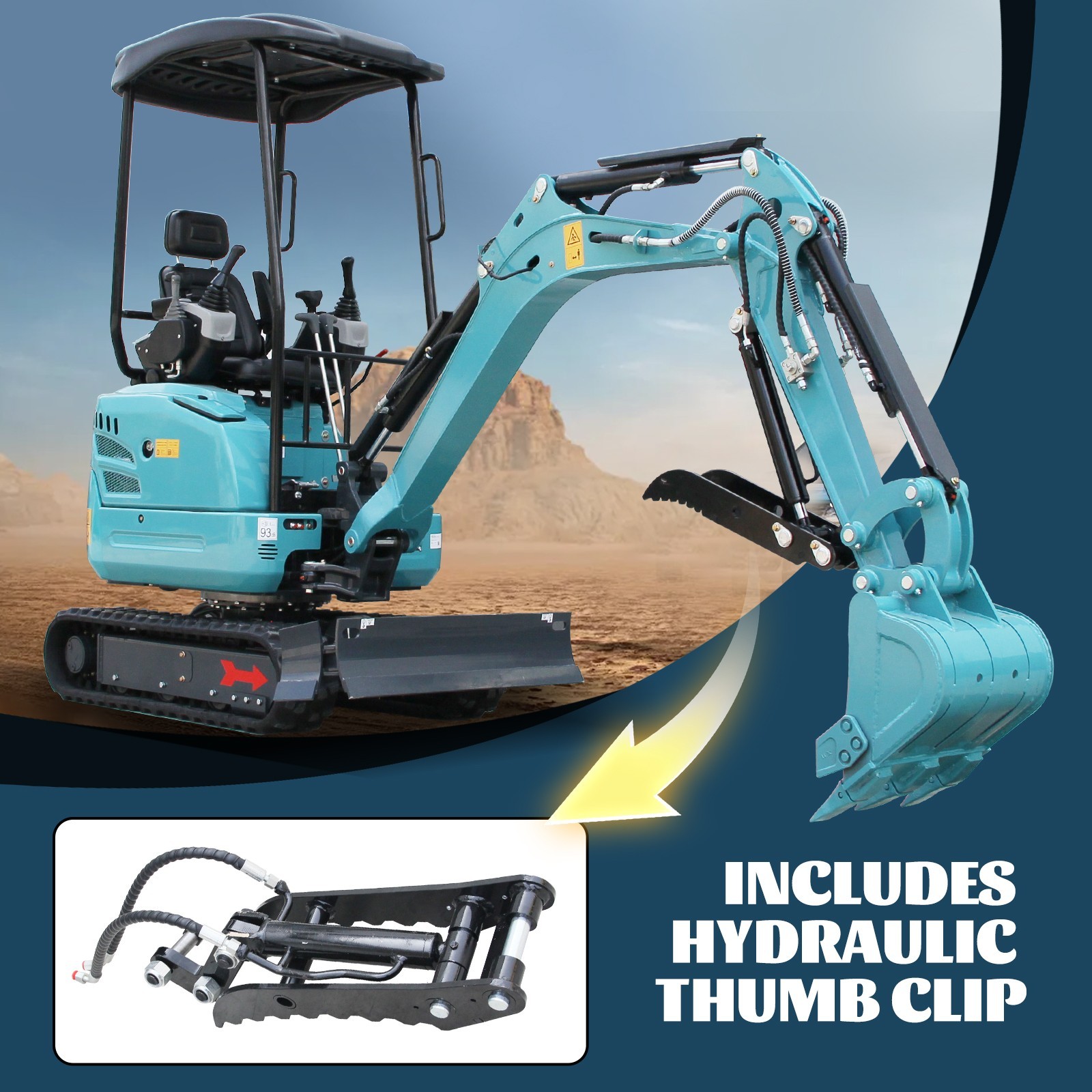 FREE SHIP 2.5Ton Mini Excavator KUBOTA D902 Diesel Side Swing Expand Track Pilot