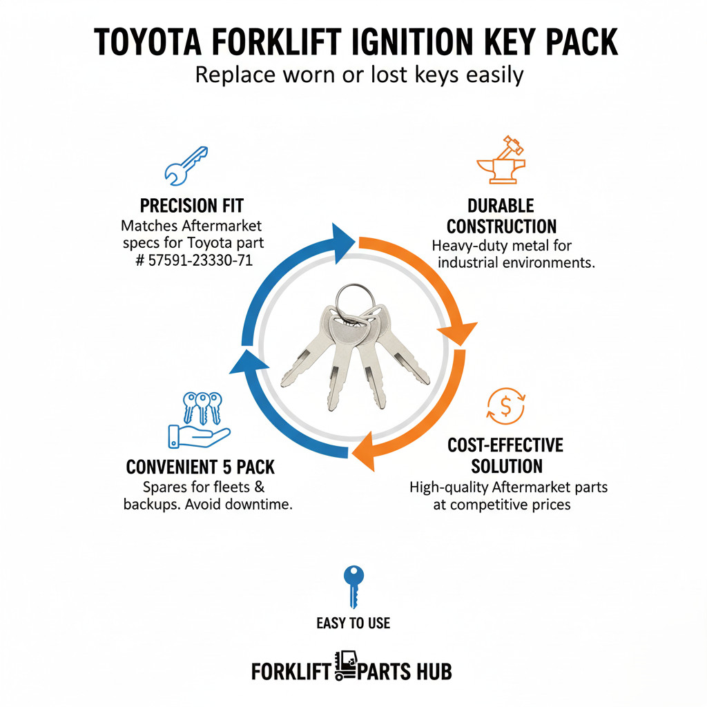 57591-23330-71 Replacement Toyota Forklift Key (Pack of 5)