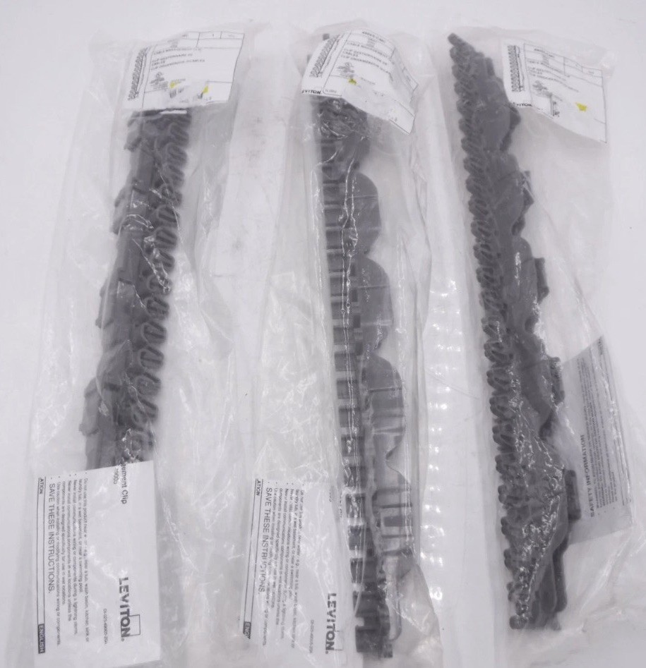 3 Pack Leviton Patch Panel Cable Management Clip Gray 49005-CMC