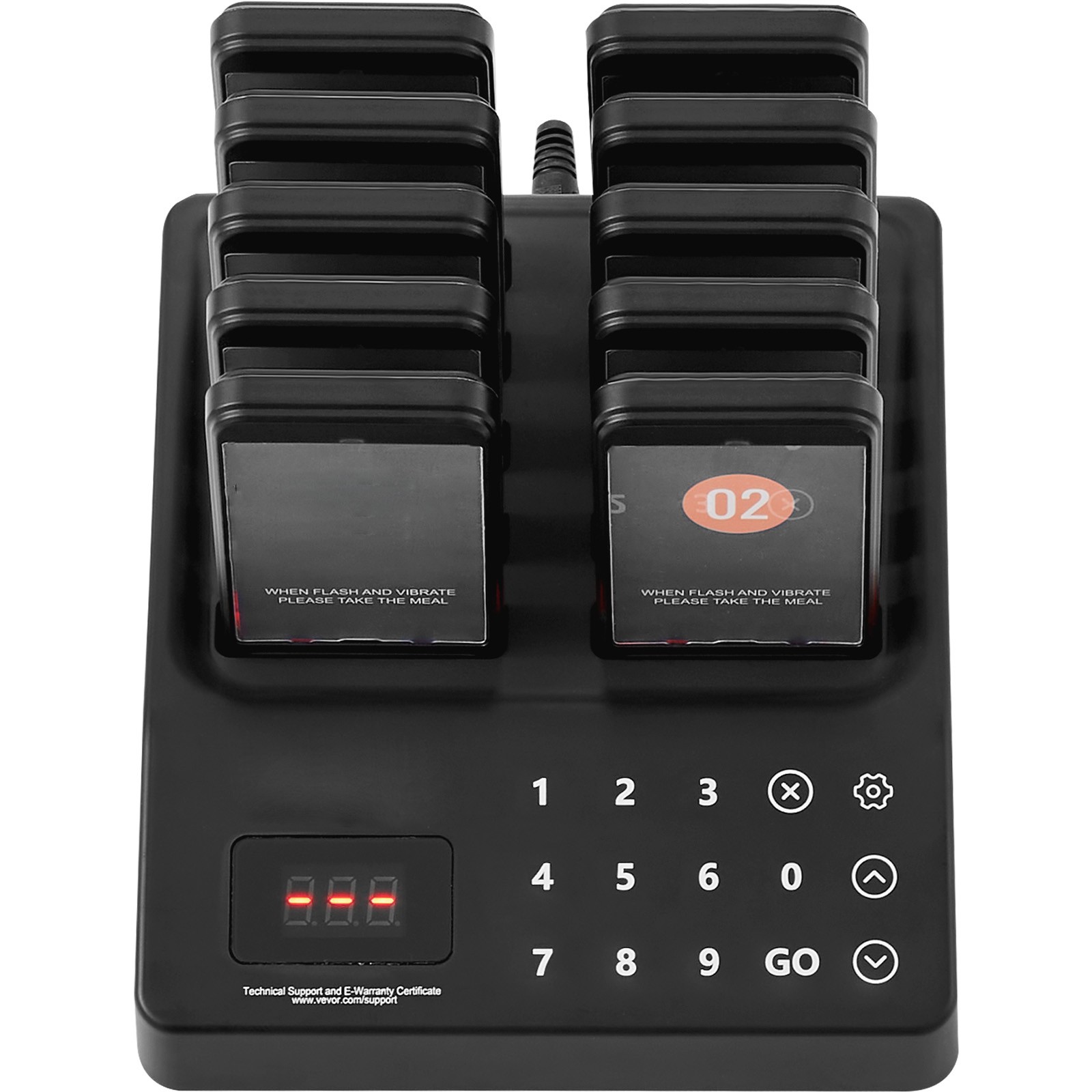 VEVOR Restaurant Wireless Pager System 10 Beepers Guest Queuing Calling Touch