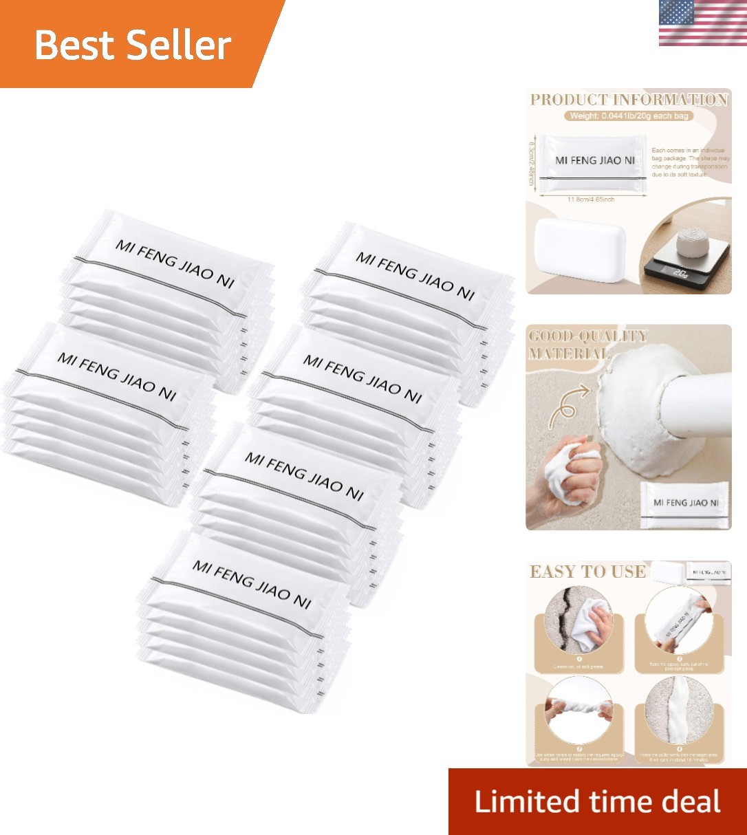 30 Pack Waterproof Sealant Putty Clay for Wall Repairs, Quick Mending Mud, Drain
