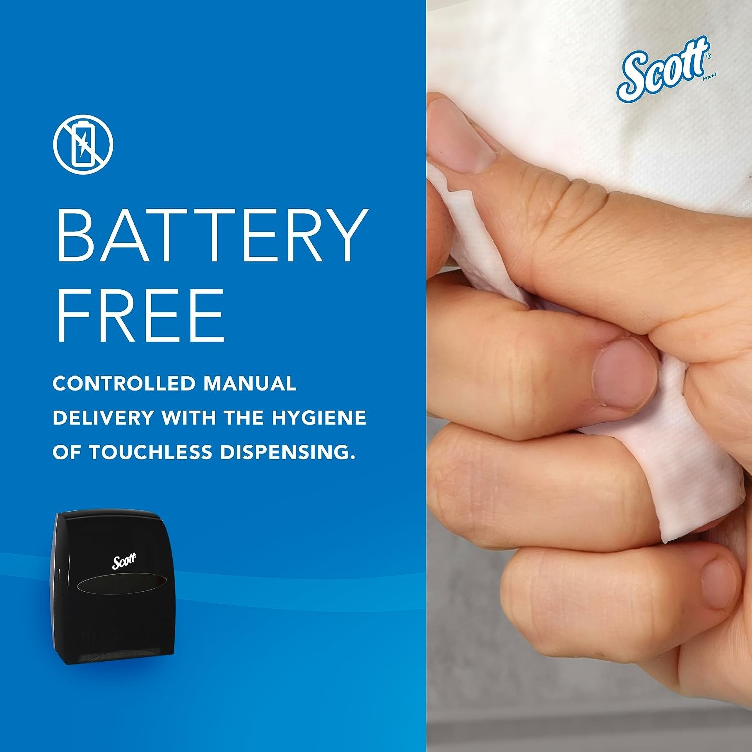 Scott Essential Manual Hard Roll Towel Dispenser: ADA, Battery-Free