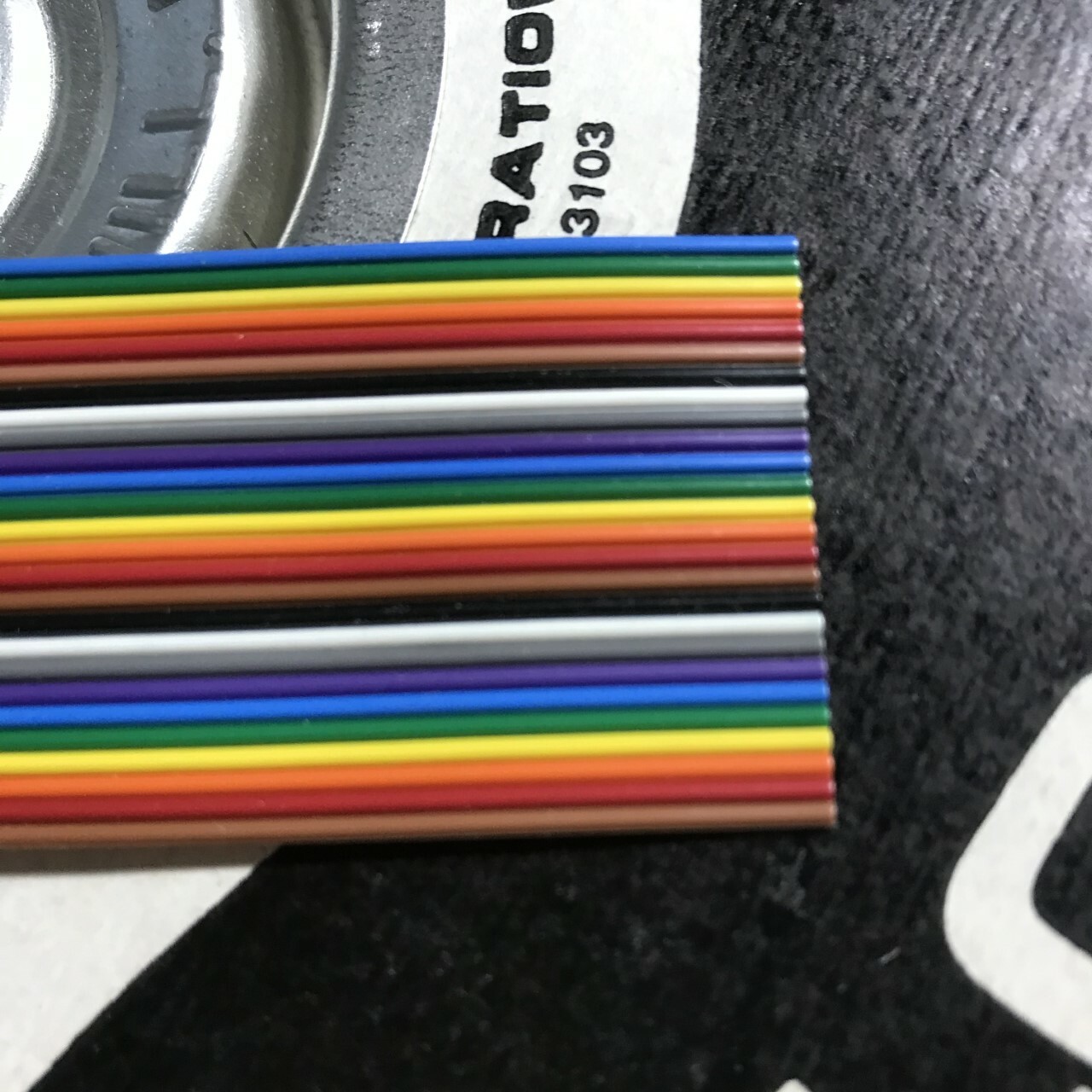 5 ft PHALO rainbow colored flat ribbon cable, 26 conductors, P/N A2807-30-26T