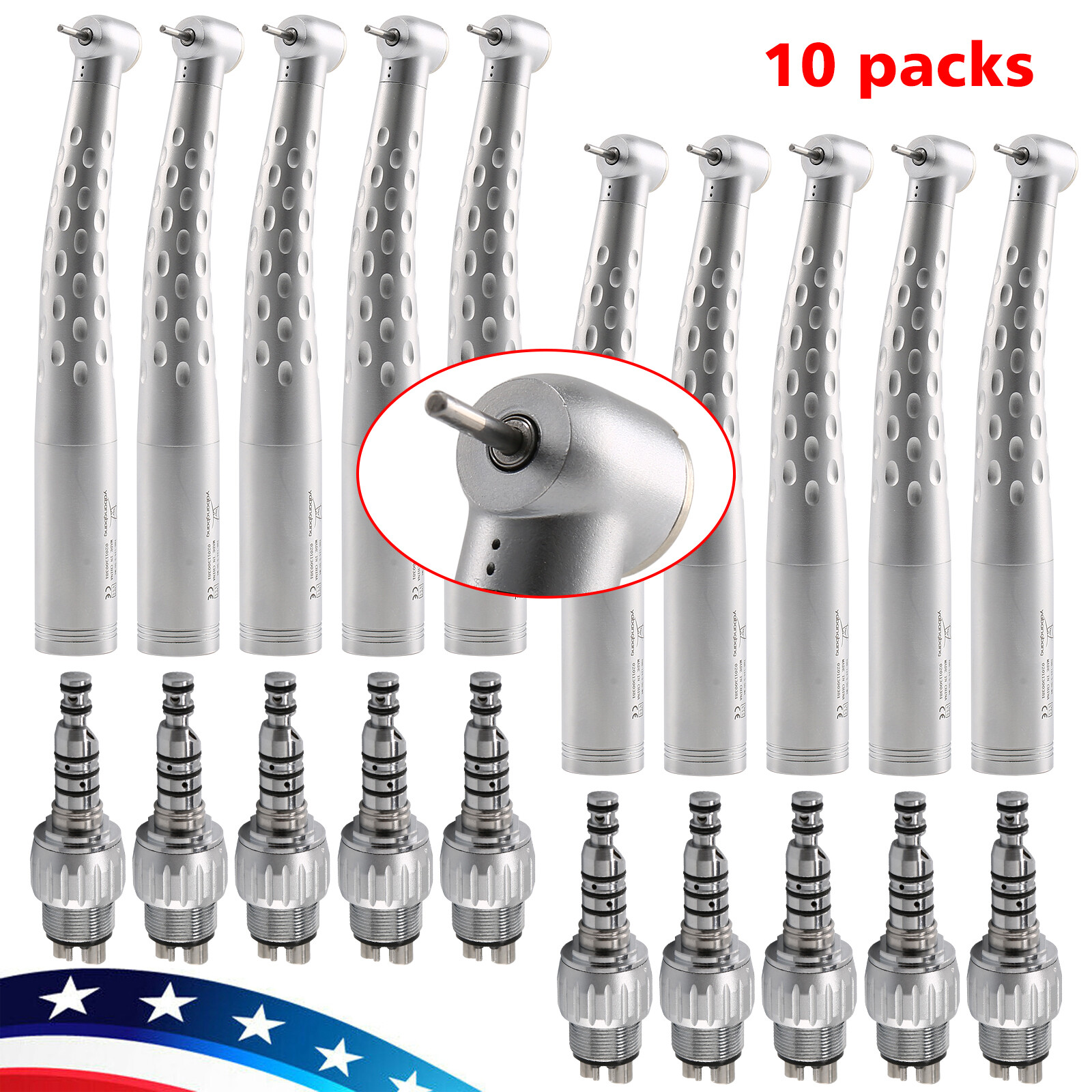 Dental High Speed Handpiece with 4 Hole Swivel Quick Coupler Coupling For KaV