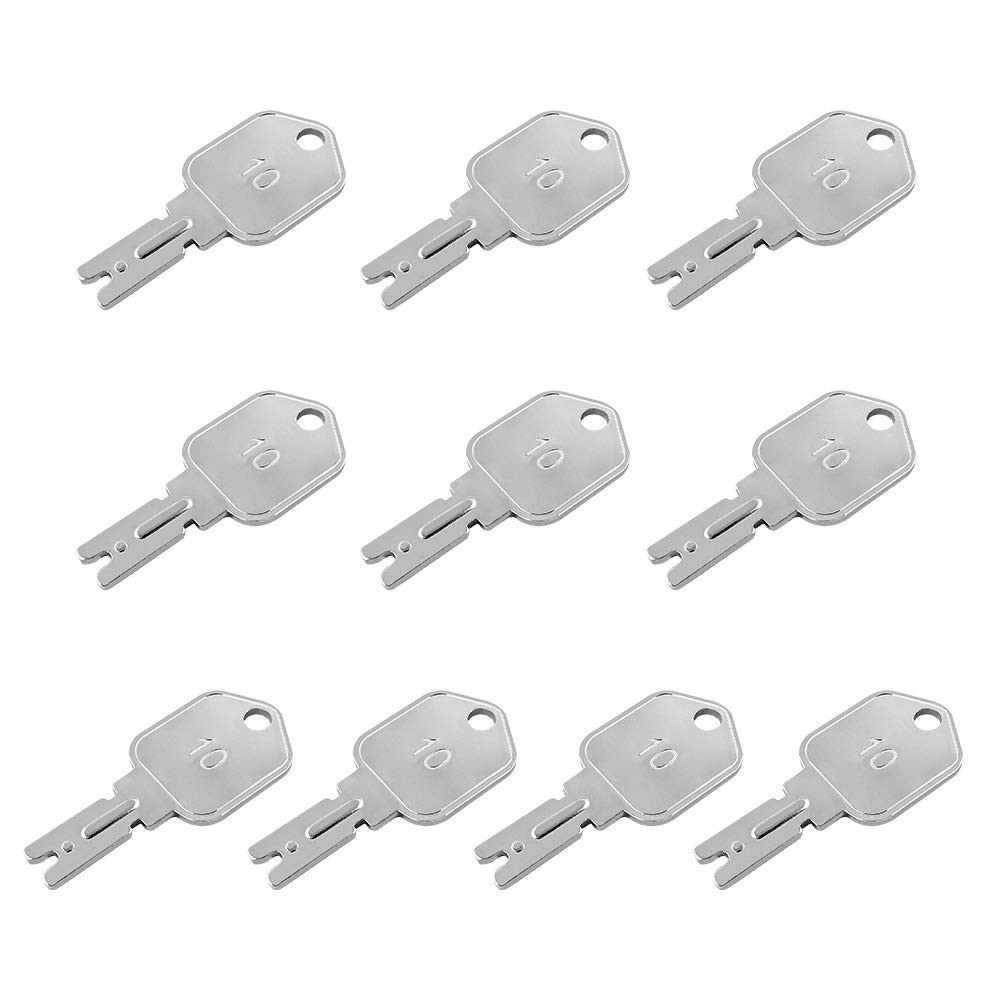 10 Pack Ignition Forklift Keys for Hyster, Clark, Yale & Komatsu – Durable Metal