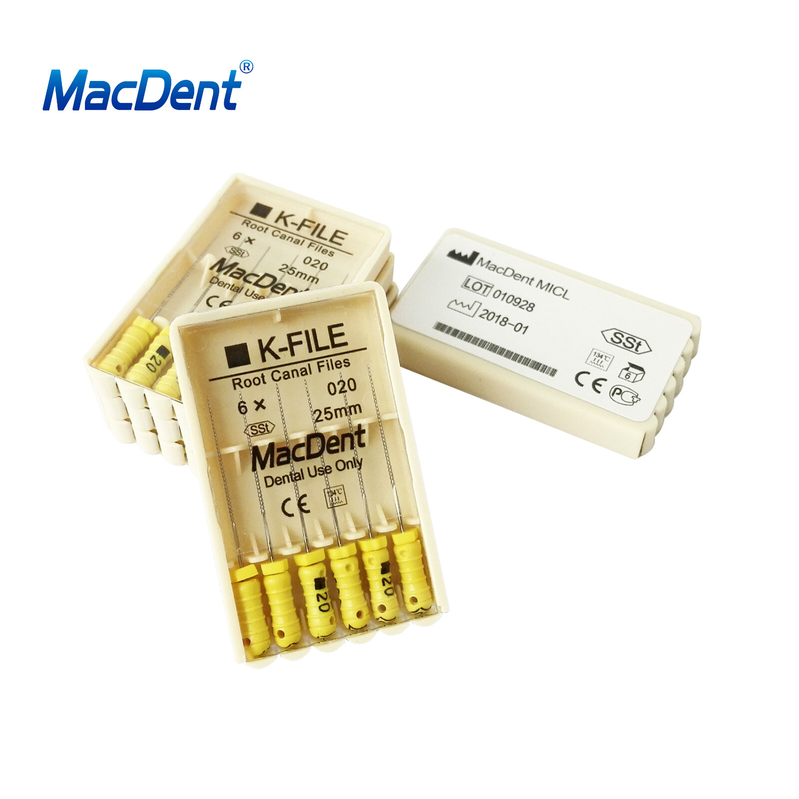 MacDent Limas de endodoncia manual dental K-Files acero inoxidable 21/25/31mm
