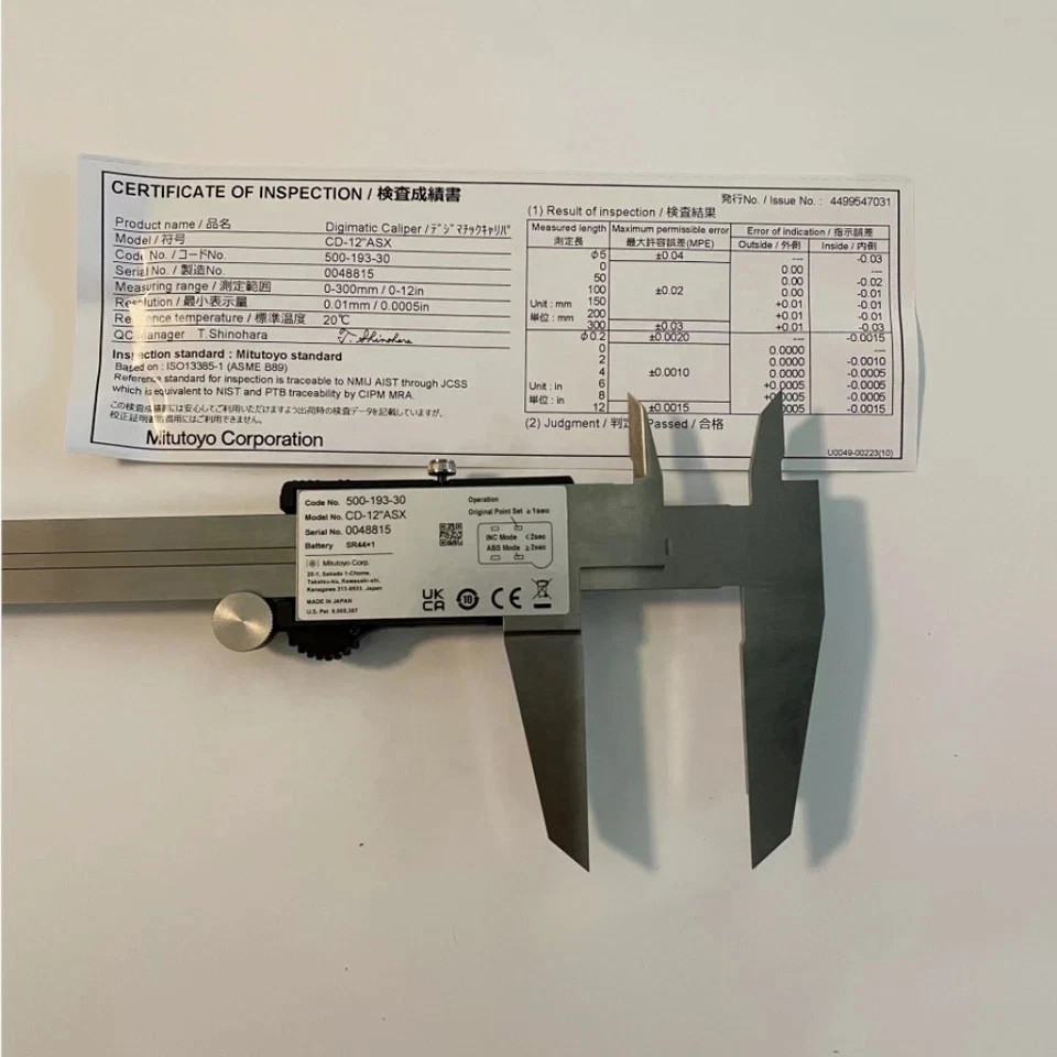 Mitutoyo Japan 500-193-30 300mm/12″ Absolute Digital Digimatic Vernier Caliper